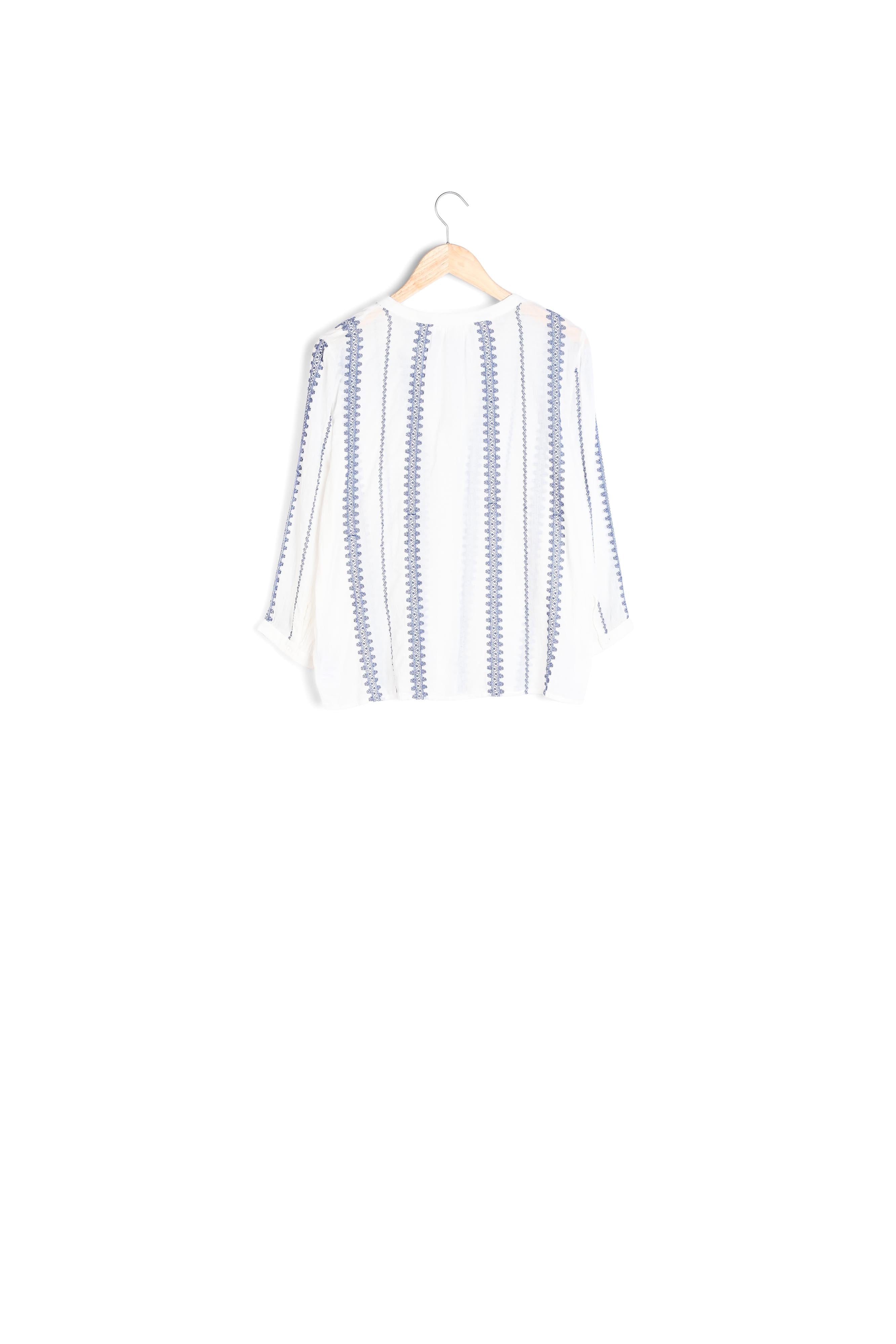 Blouse blanche brodée Tahiti Faume - seconde main