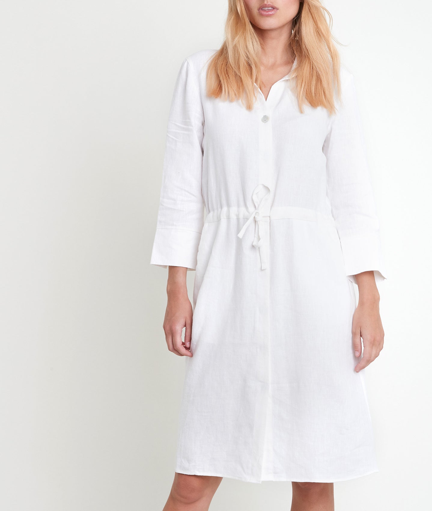 Robe chemise en lin blanche Luna Faume - seconde main