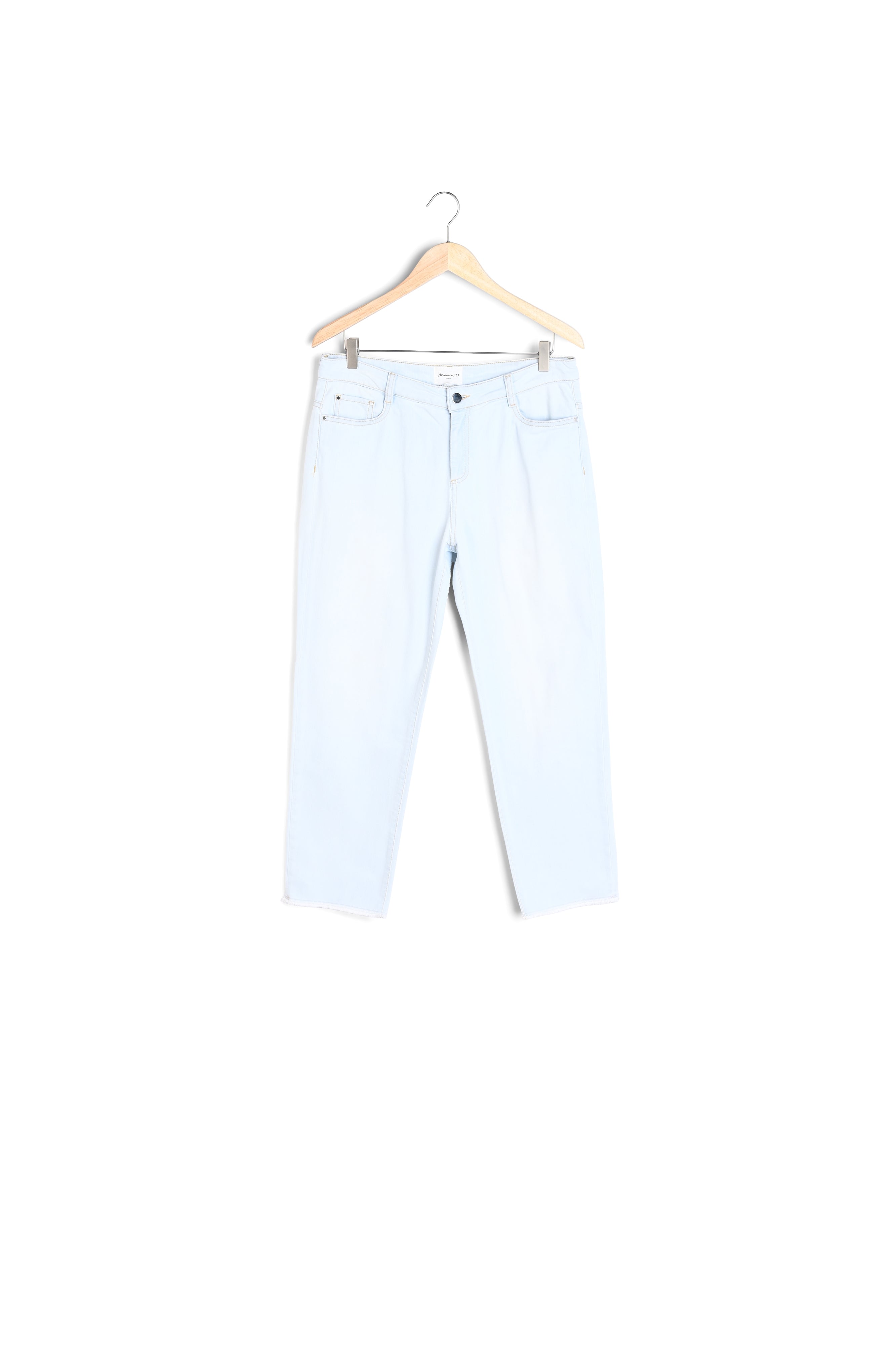 Jean droit à bords francs en coton pure bleached Patience Faume - seconde main