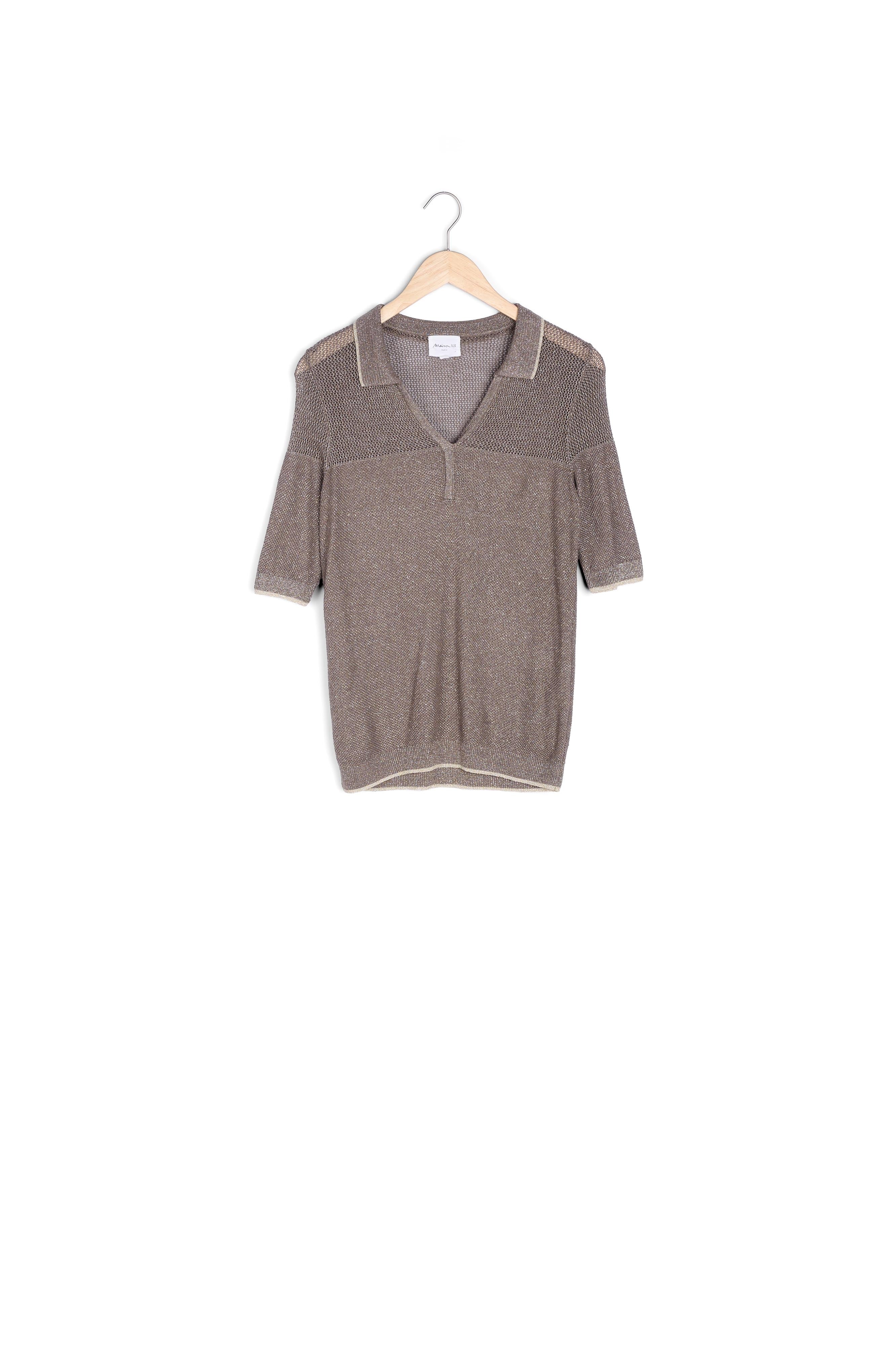 Pull kaki ajouré et brillant Favori Faume - seconde main