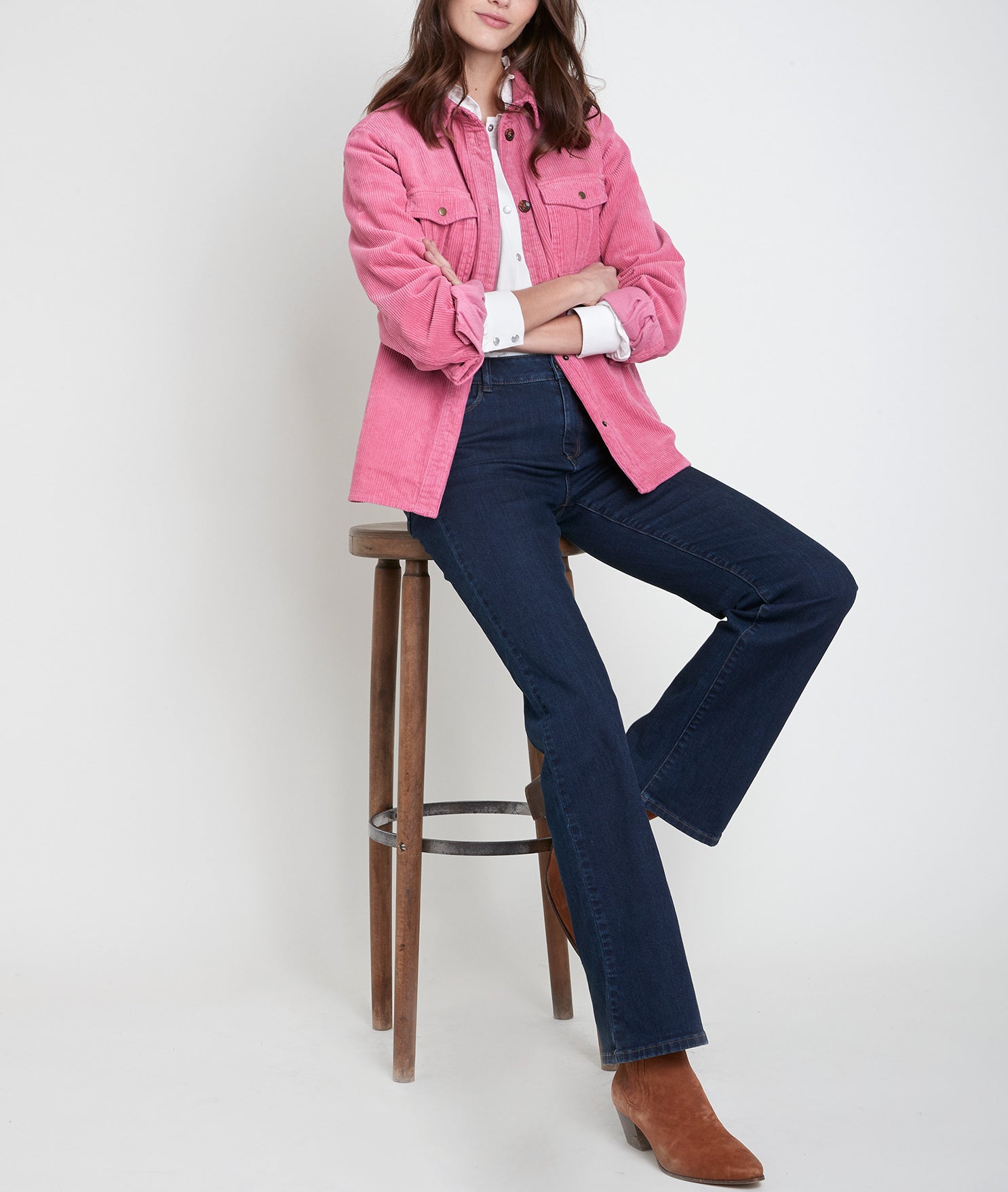 Surchemise rose en velours Perle Faume - seconde main