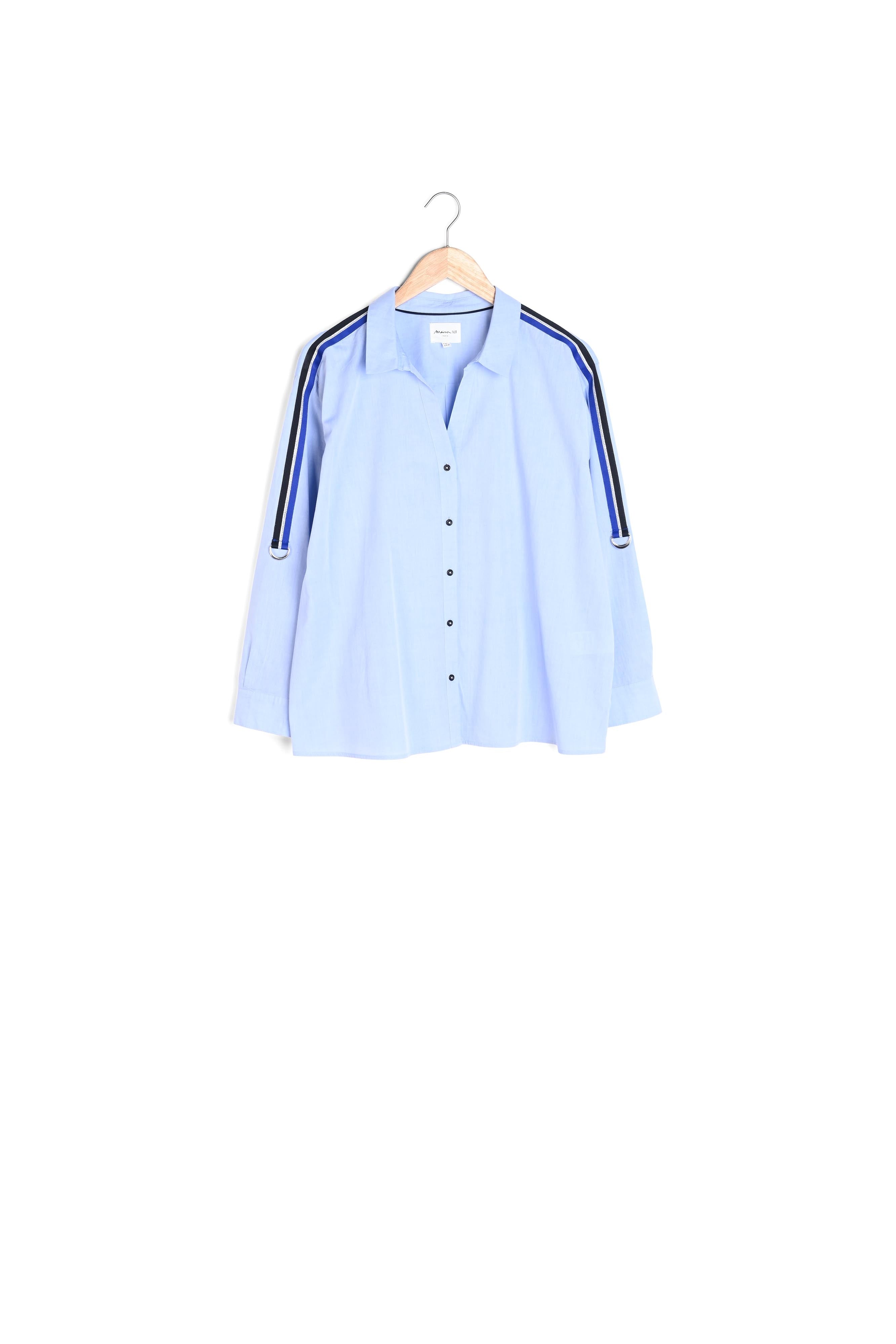 Blouse bleue en popeline Mauranne Faume - seconde main