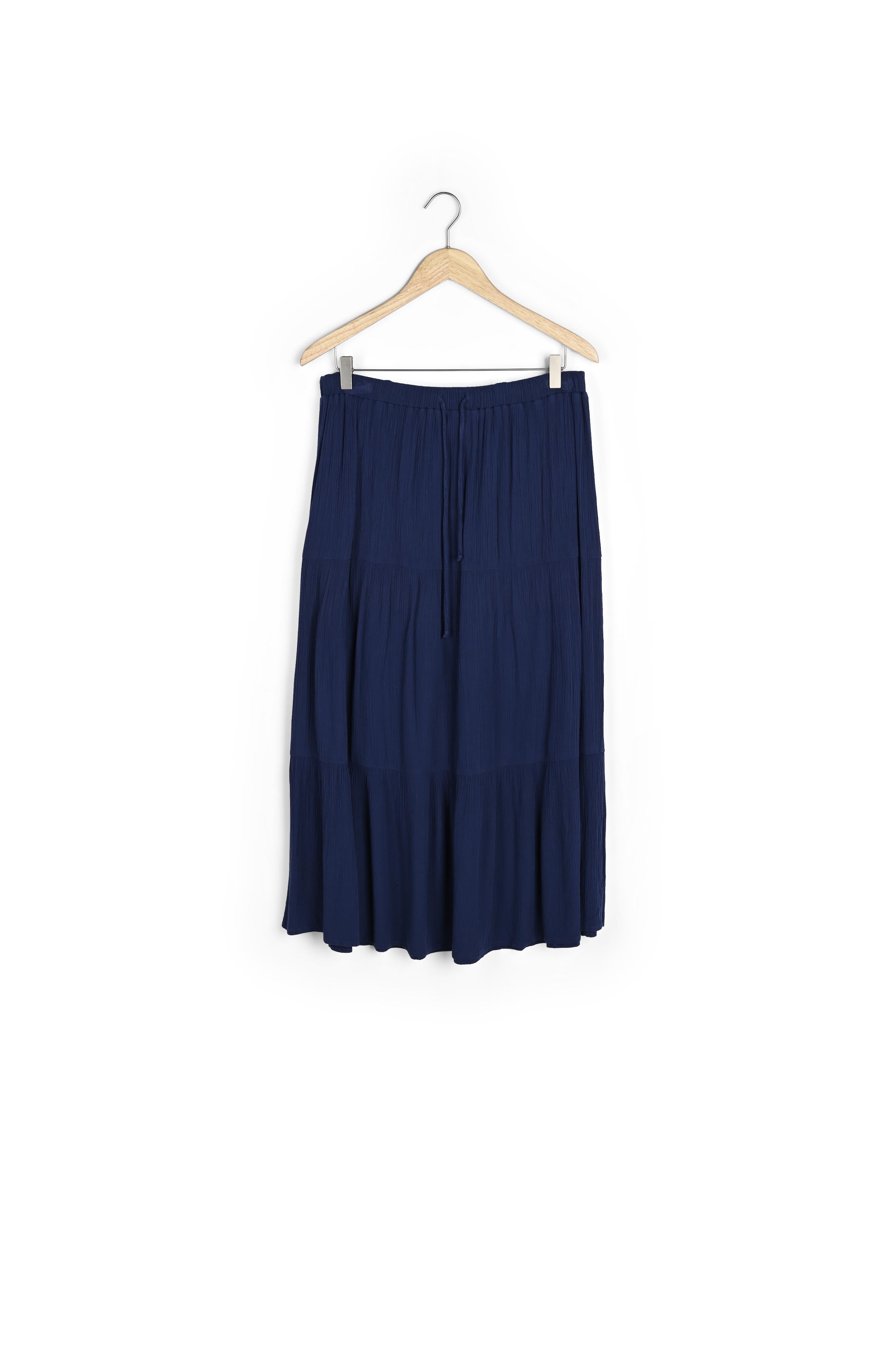 Jupe longue à fronces bleu marine Flora Faume - seconde main