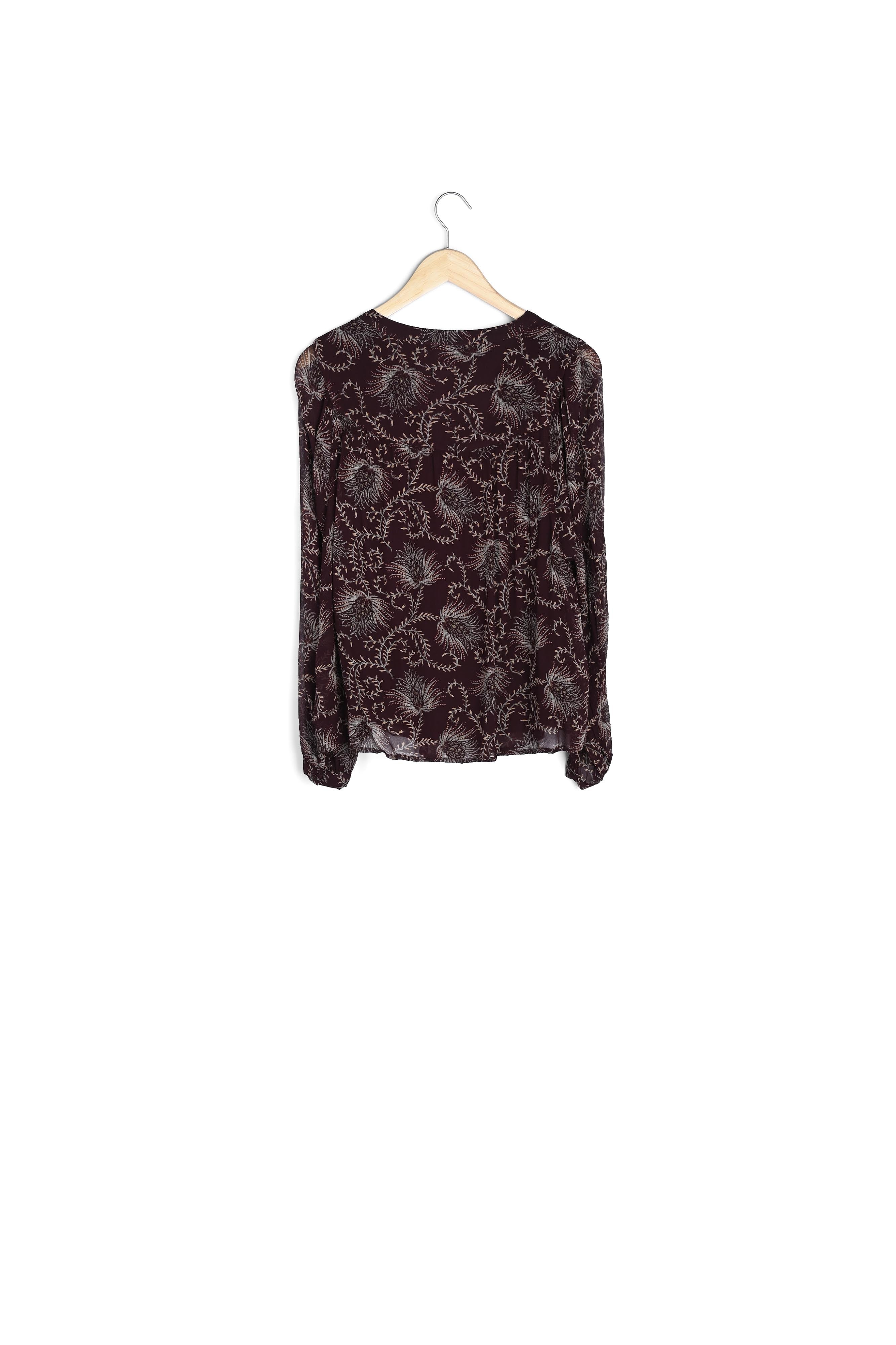 Blouse fluide imprimée bordeaux Anne Faume - seconde main