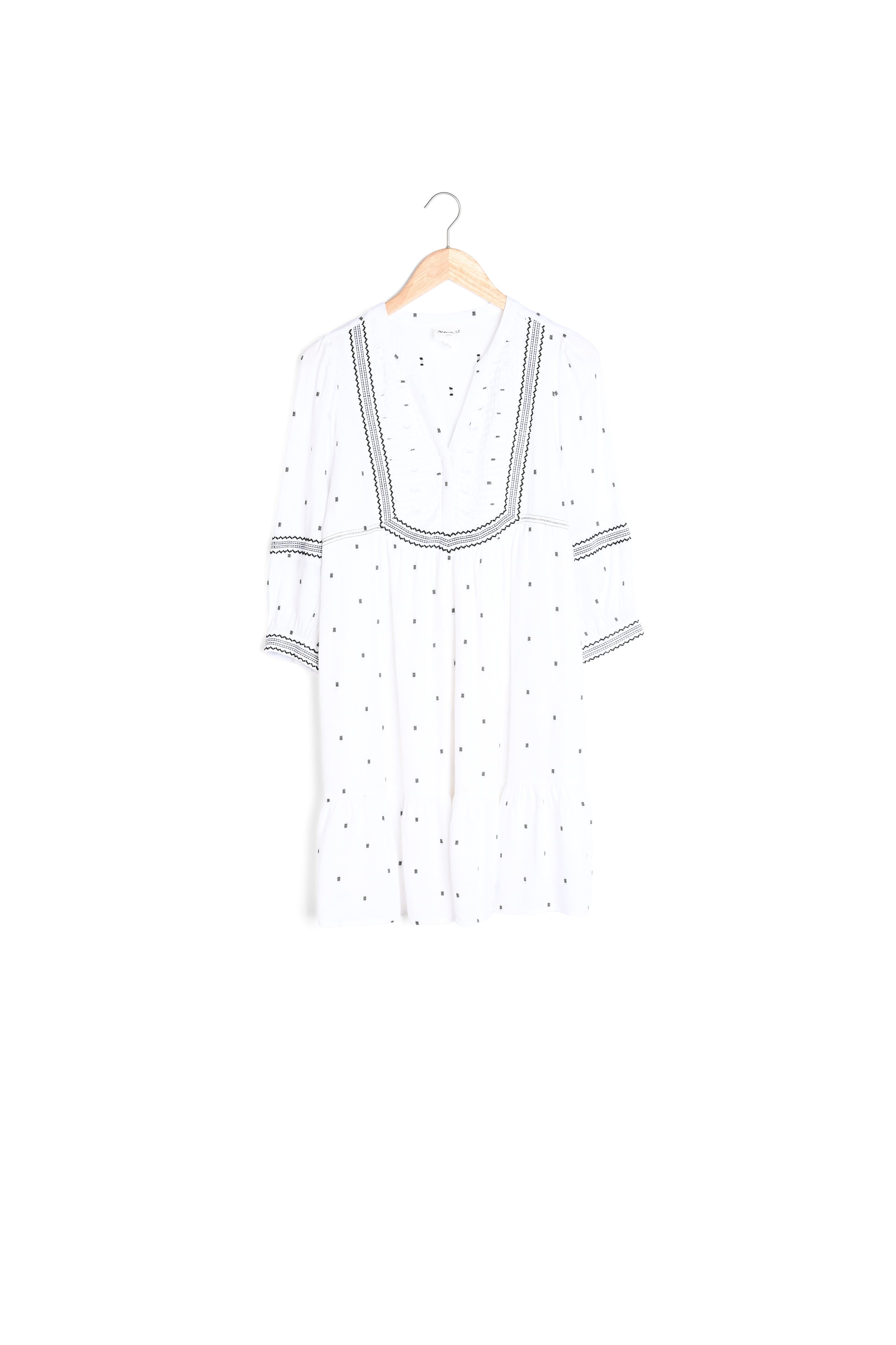 Robe courte brodée blanche Larie Faume - seconde main