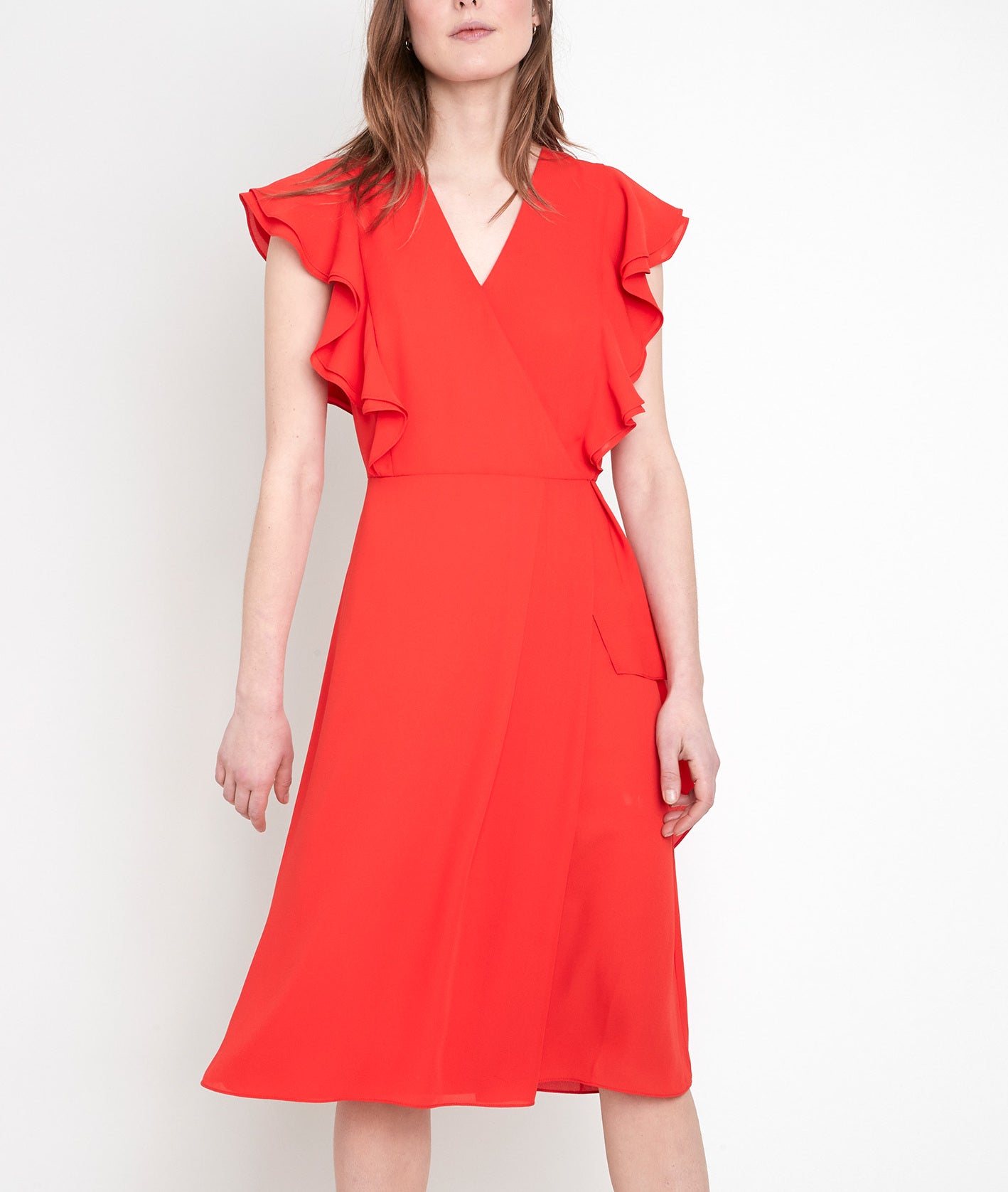 Robe à volants corail Melanie Faume - seconde main