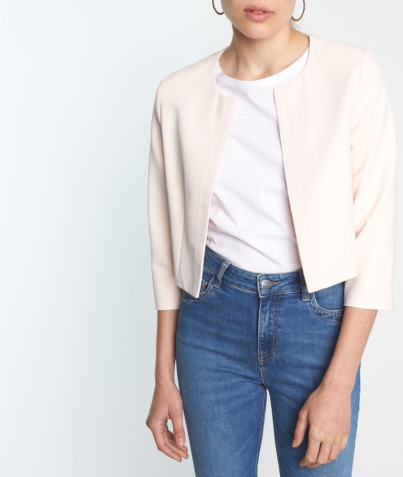 Boléro en microfibre rose poudré Lalie Faume - seconde main