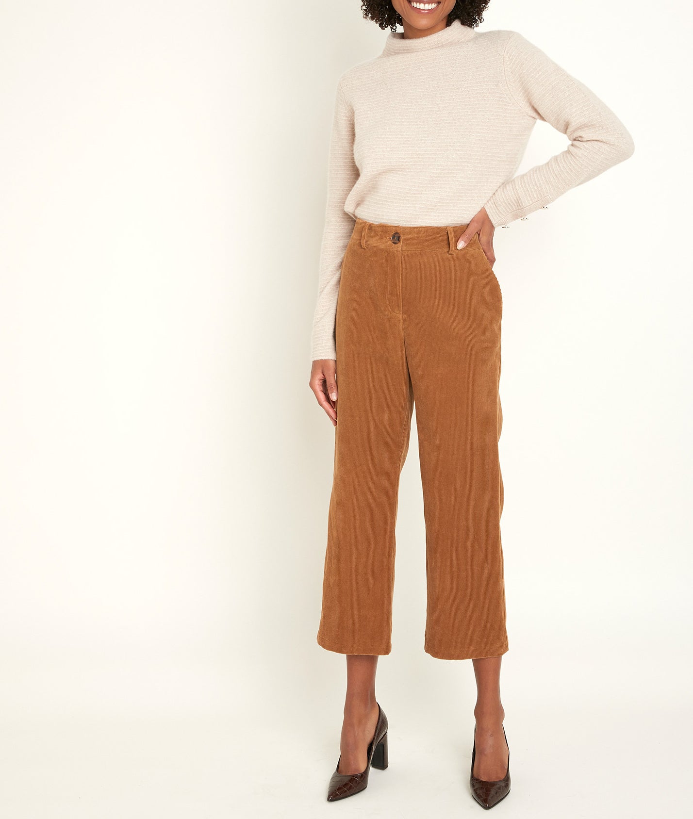 Pantalon flare cropped Minako Faume - seconde main