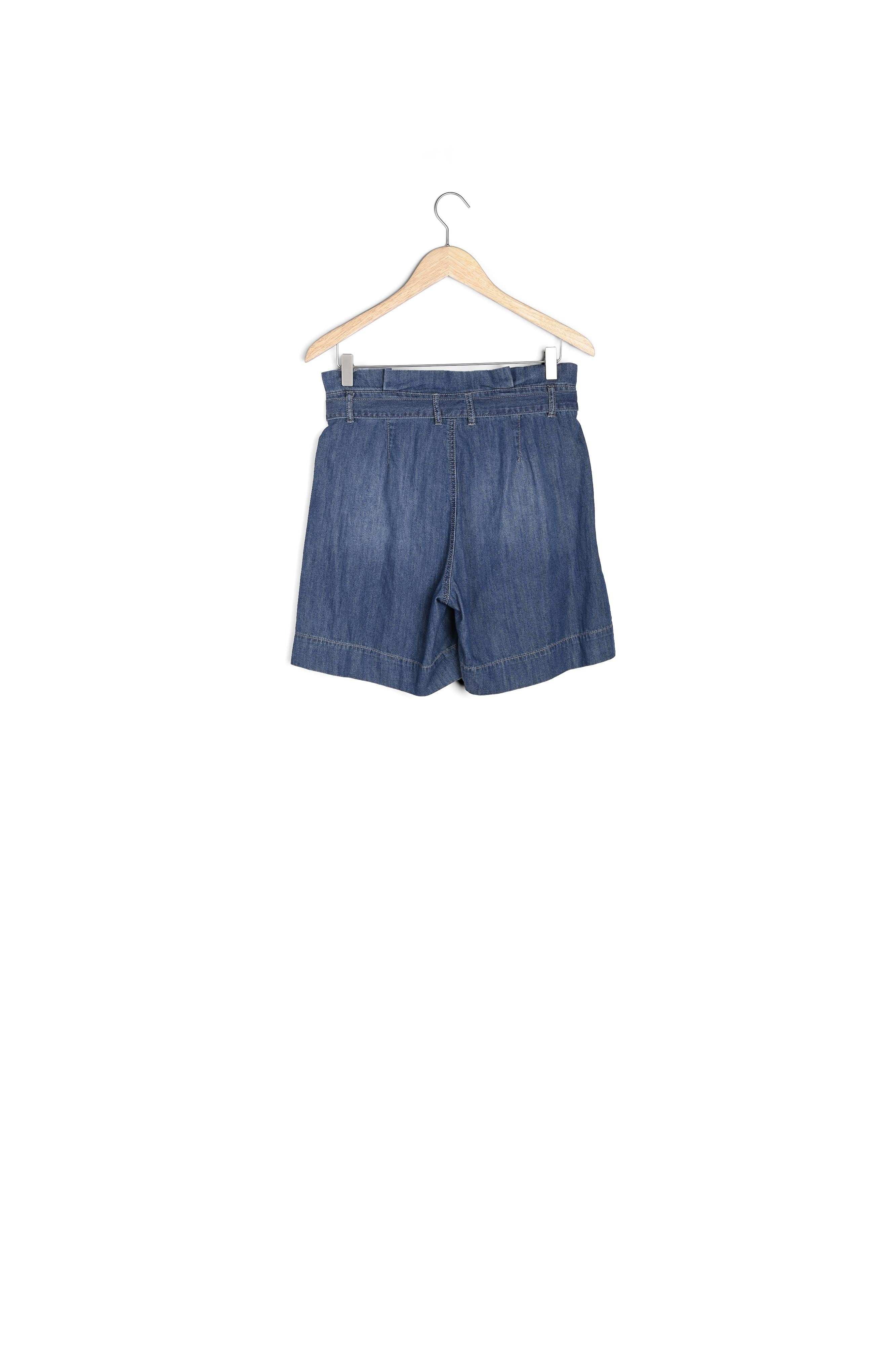 Short loose noué en coton denim brut Fariel Faume - seconde main