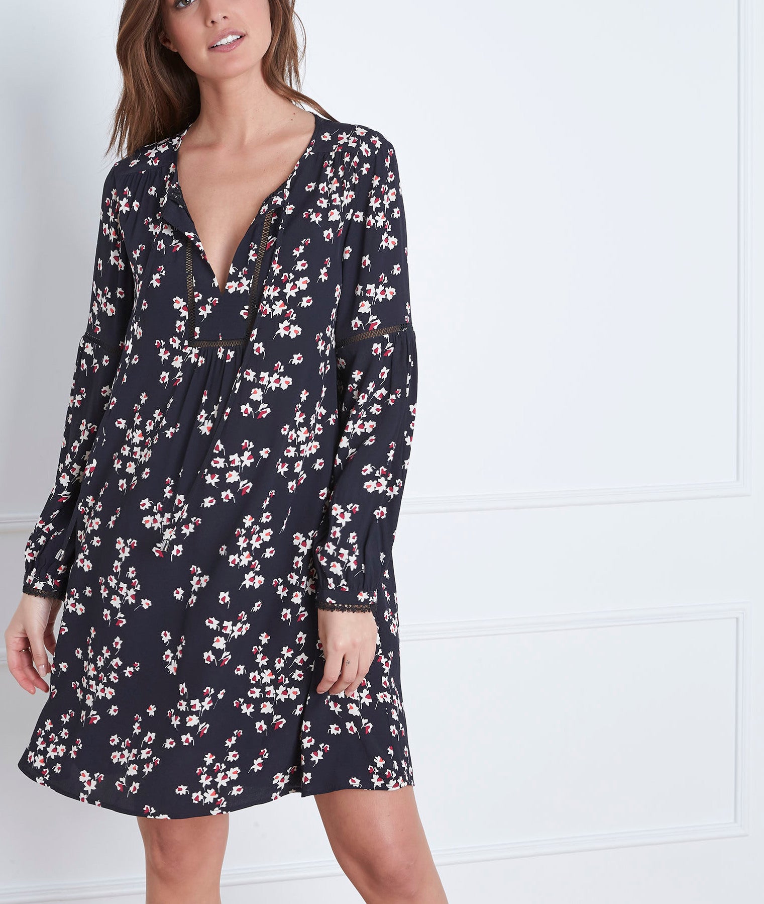 Robe noire imprimé fleuri Lava Faume - seconde main