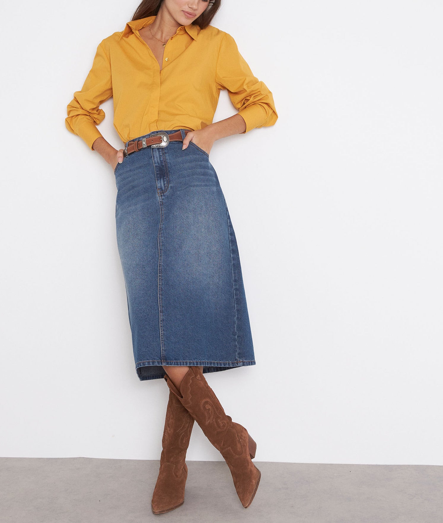 Chemise impeccable en coton jaune Esmeralda Faume - seconde main