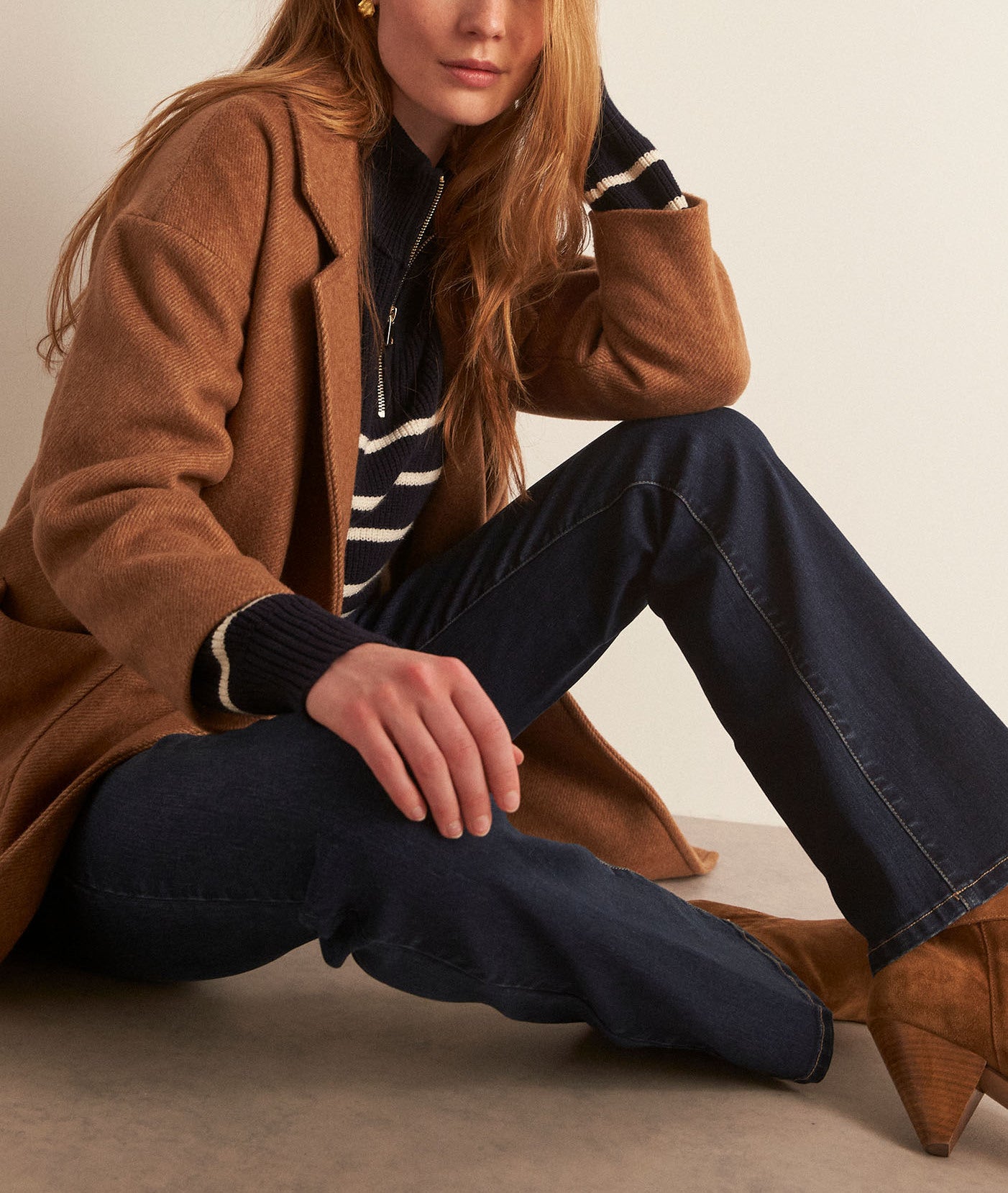 Pull marin en viscose EcoVero marine Barthelemy Faume - seconde main