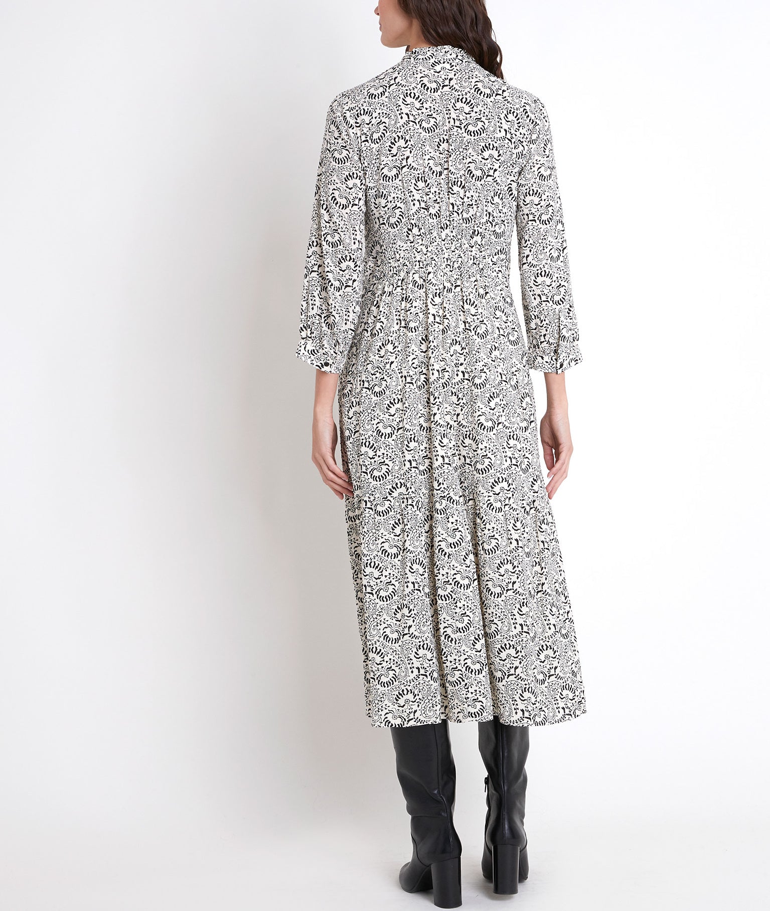 Robe longue écrue imprimée Carola Faume - seconde main