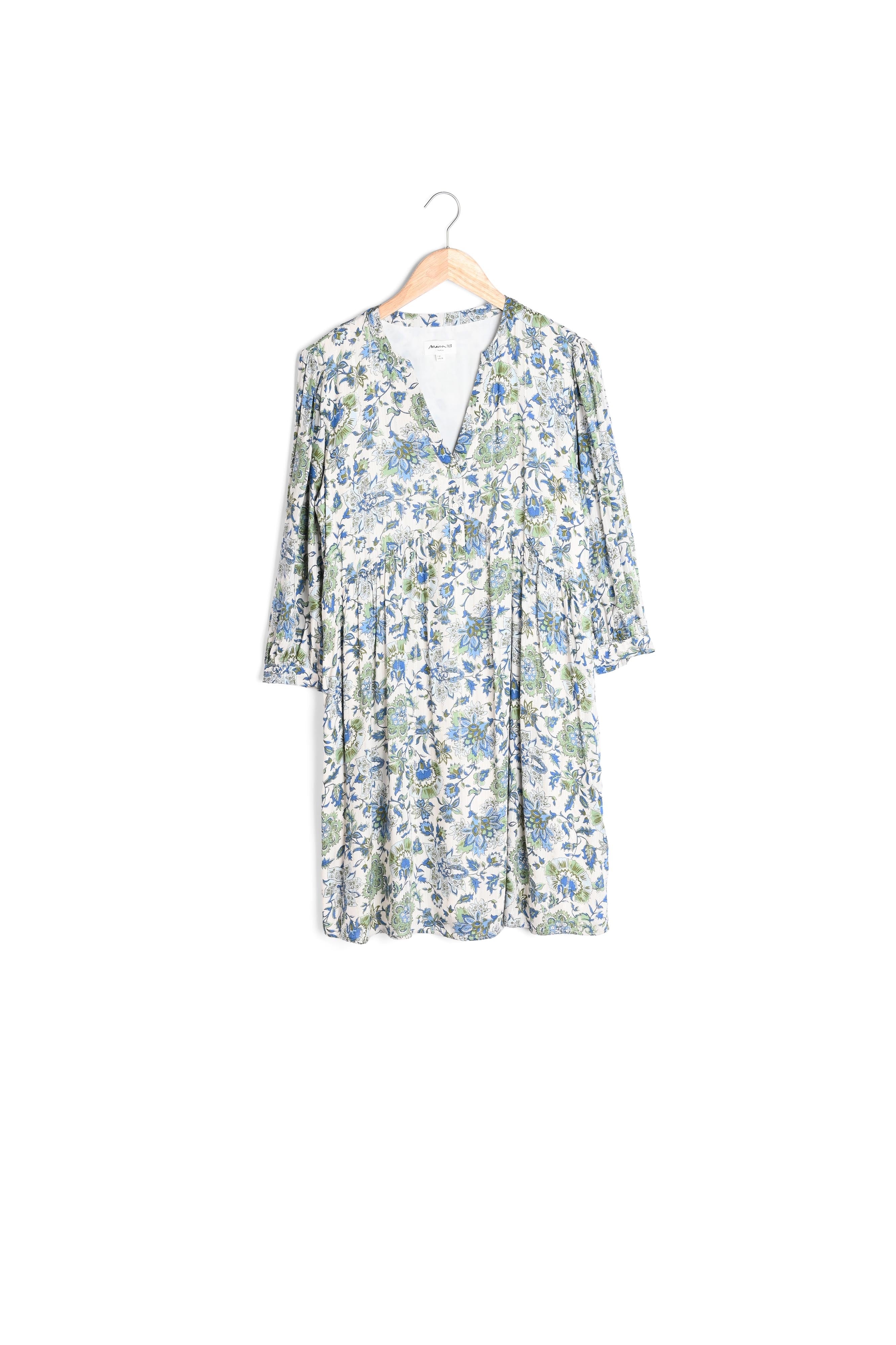 Robe courte et légère à l'imprimé fleuri bleu Calypso Faume - seconde main