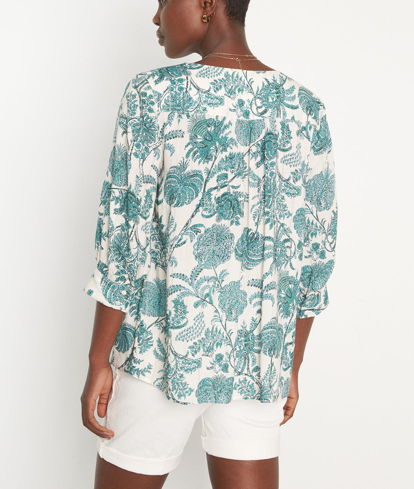 Blouse imprimée fleuri vert Loana Faume - seconde main