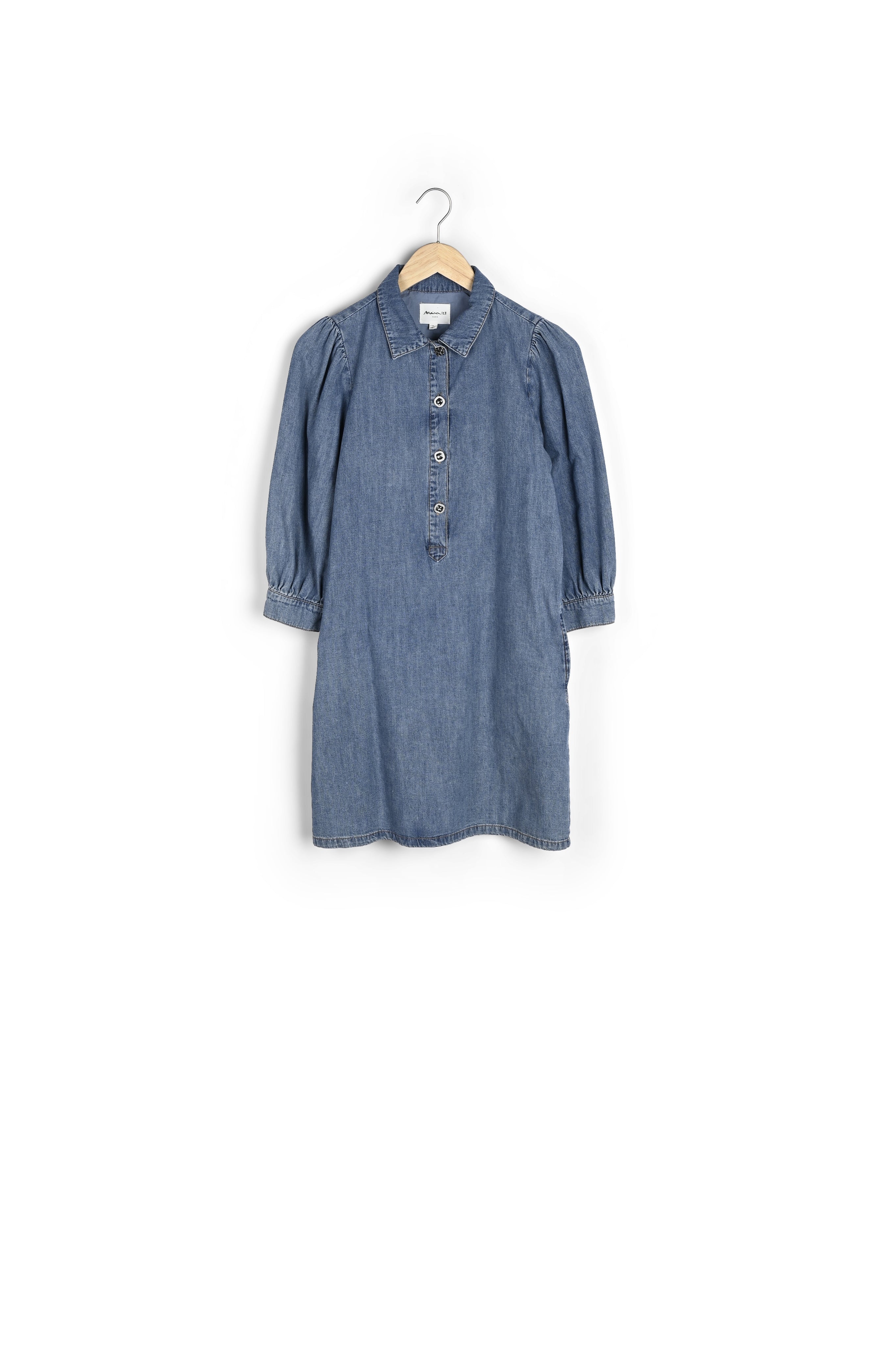 Robe polo courte en denim délavé Nelly Faume - seconde main
