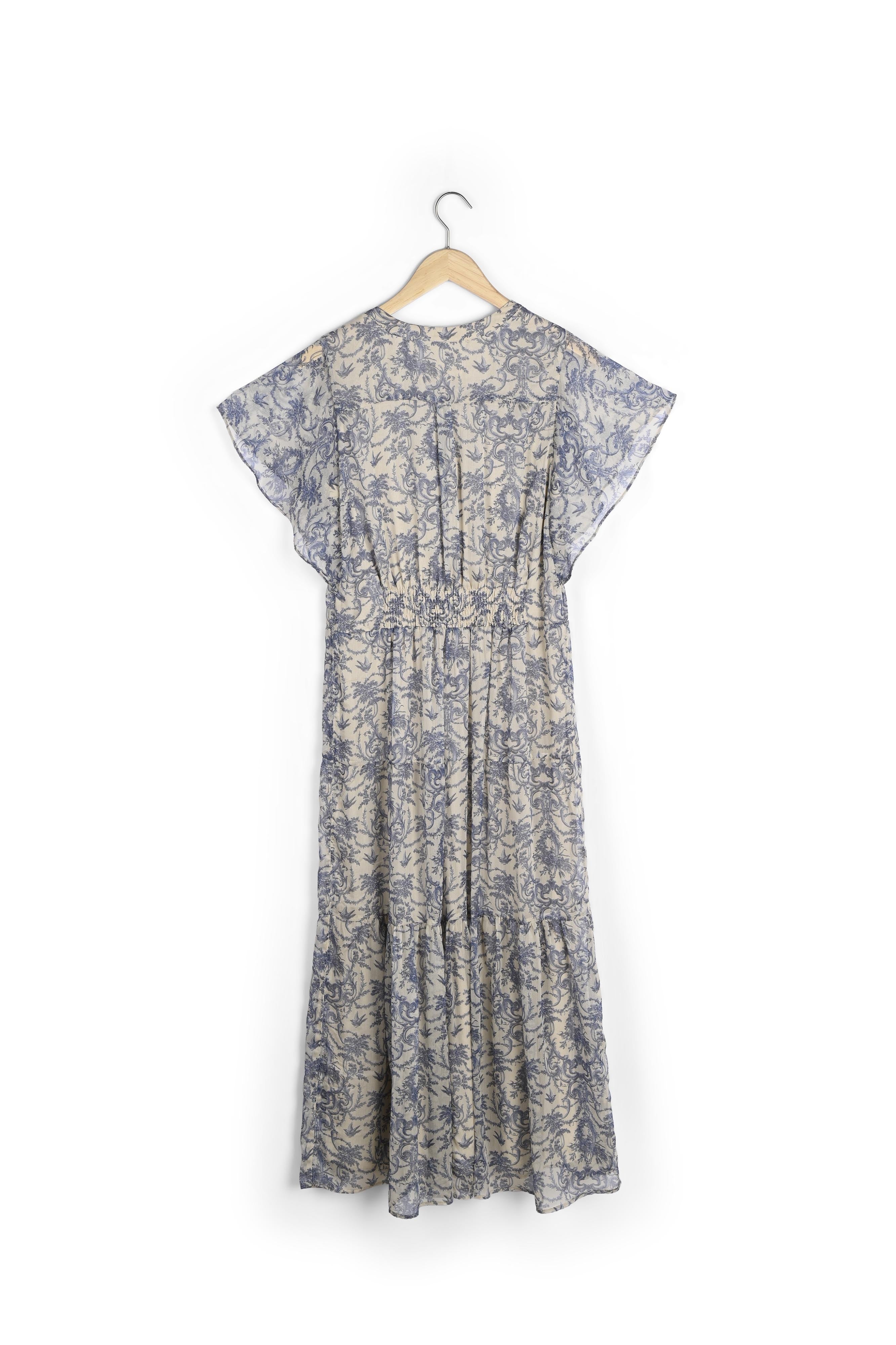 Robe longue imprimée bleu et blanc Laiza Faume - seconde main