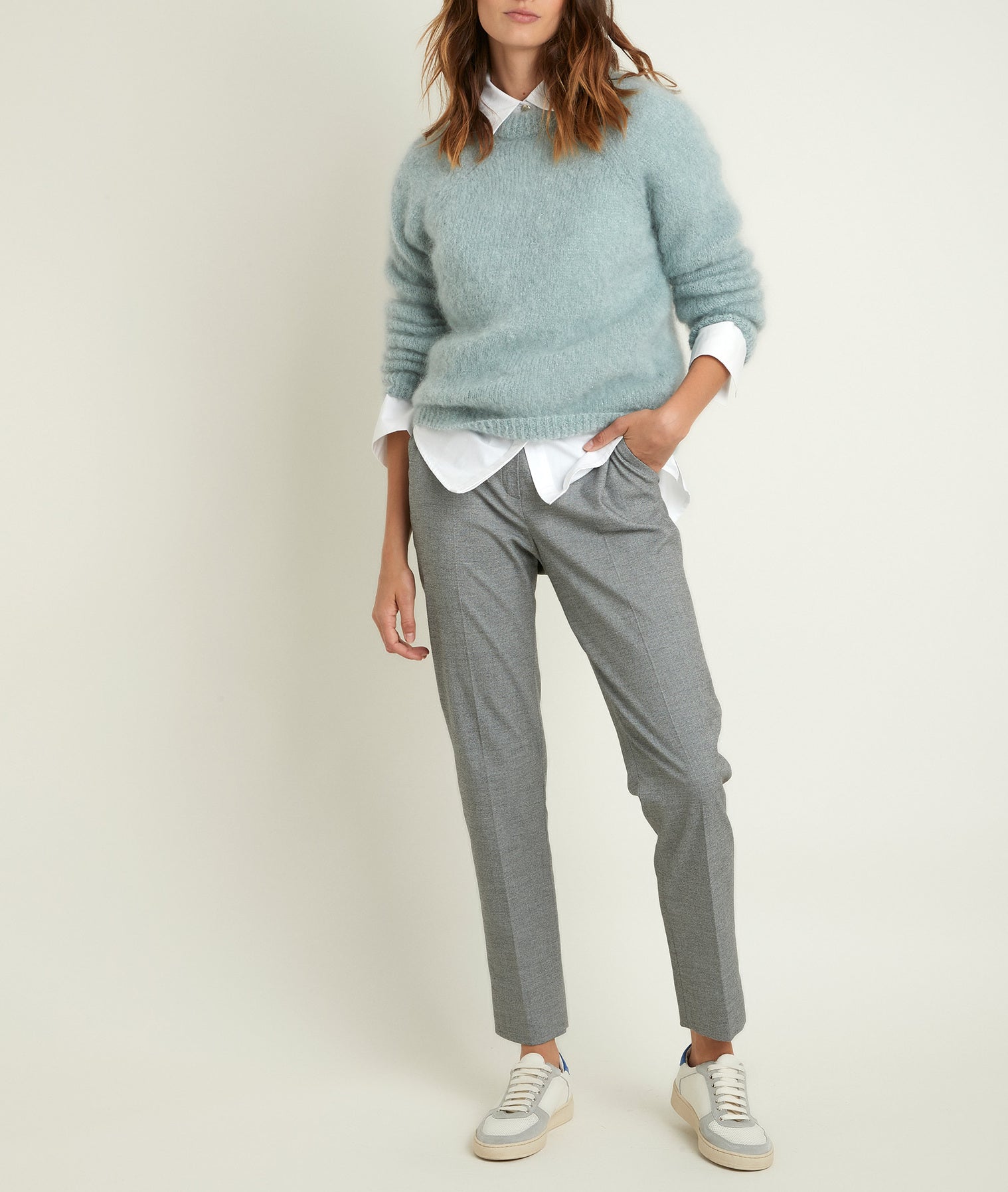 Pantalon cigarette gris Harry Faume - seconde main