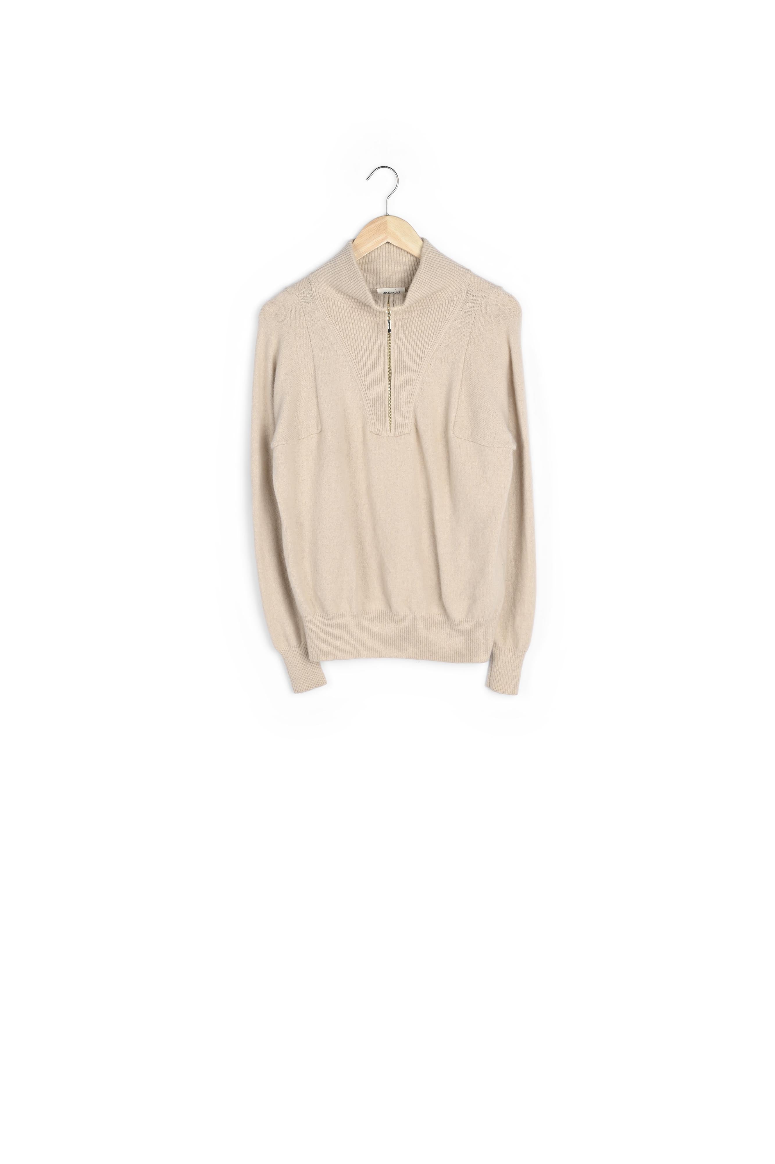 Pull camionneur en laine responsable beige clair Betty Faume - seconde main