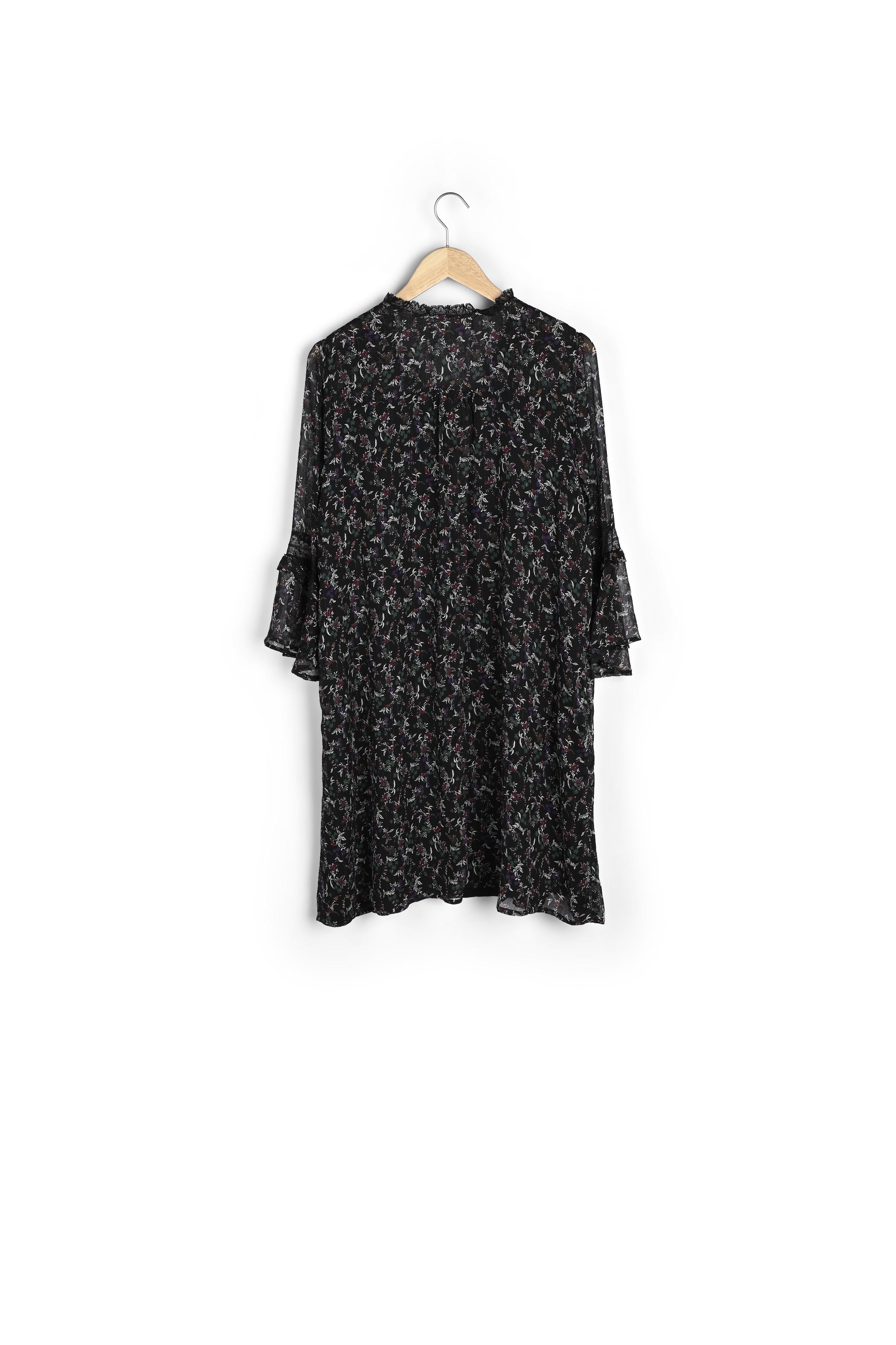 Robe noire imprimé fleuri Inka Faume - seconde main