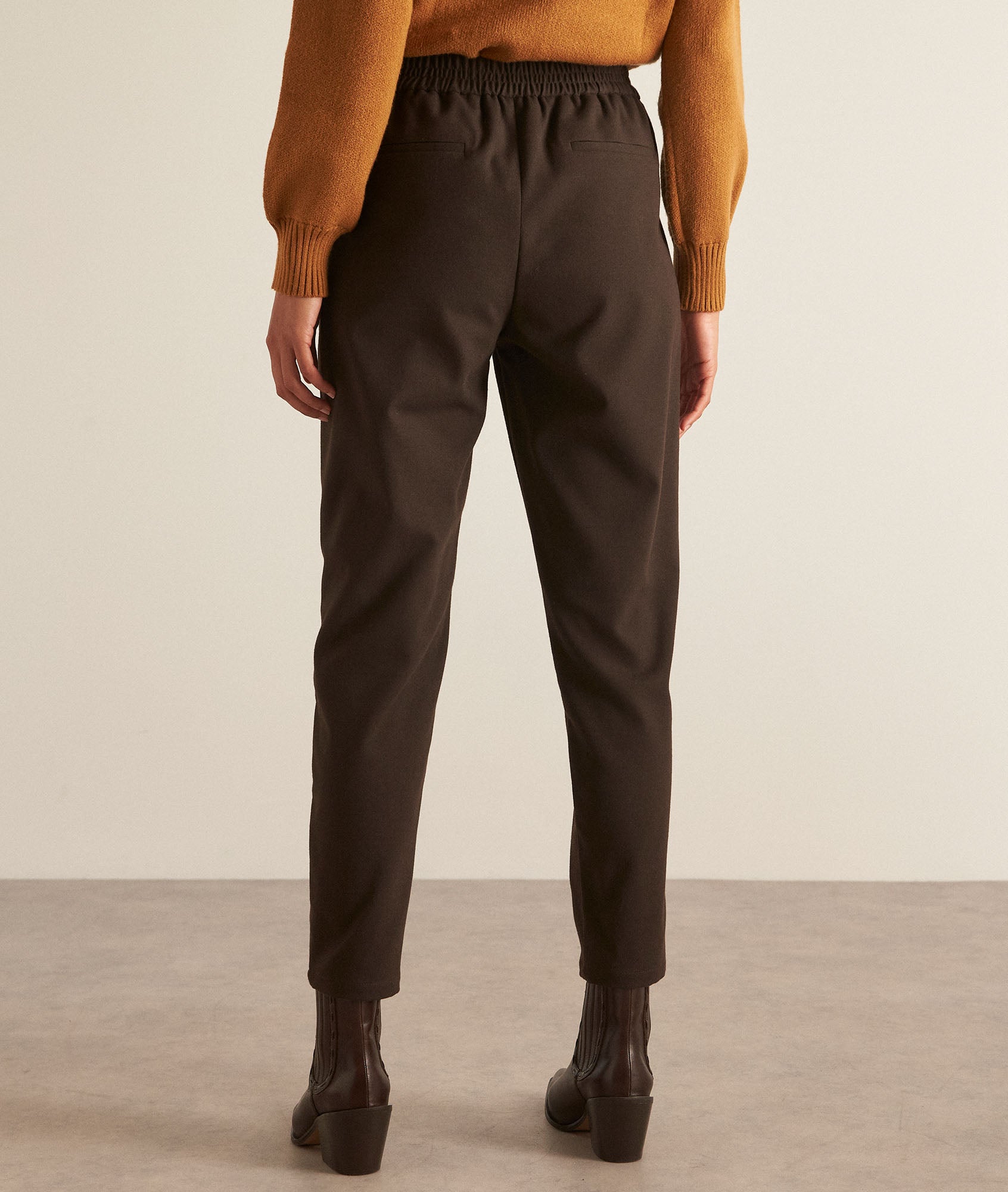 Pantalon carotte fluide chocolat Flynn Faume - seconde main