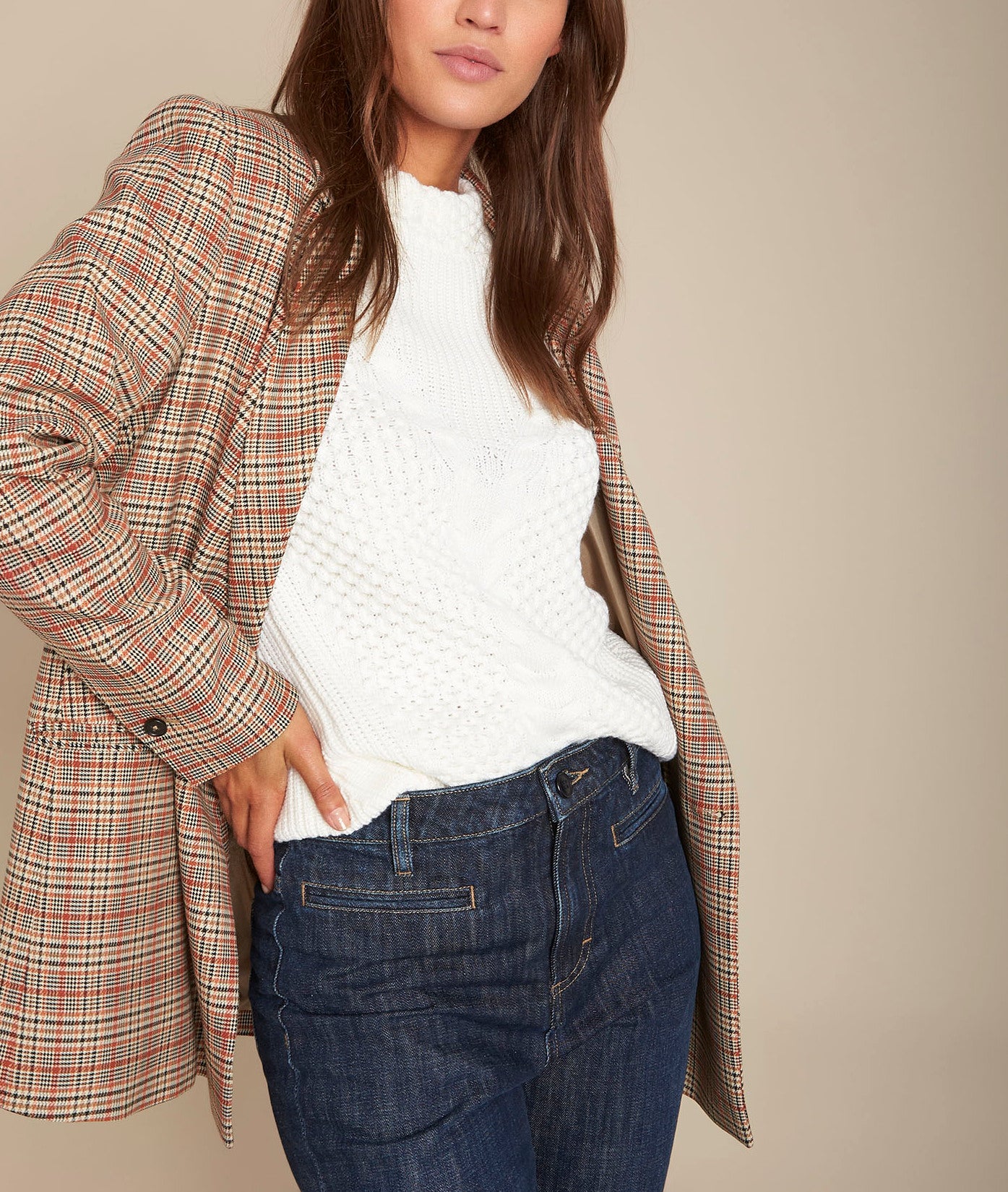Veste longue à carreaux Florine Faume - seconde main