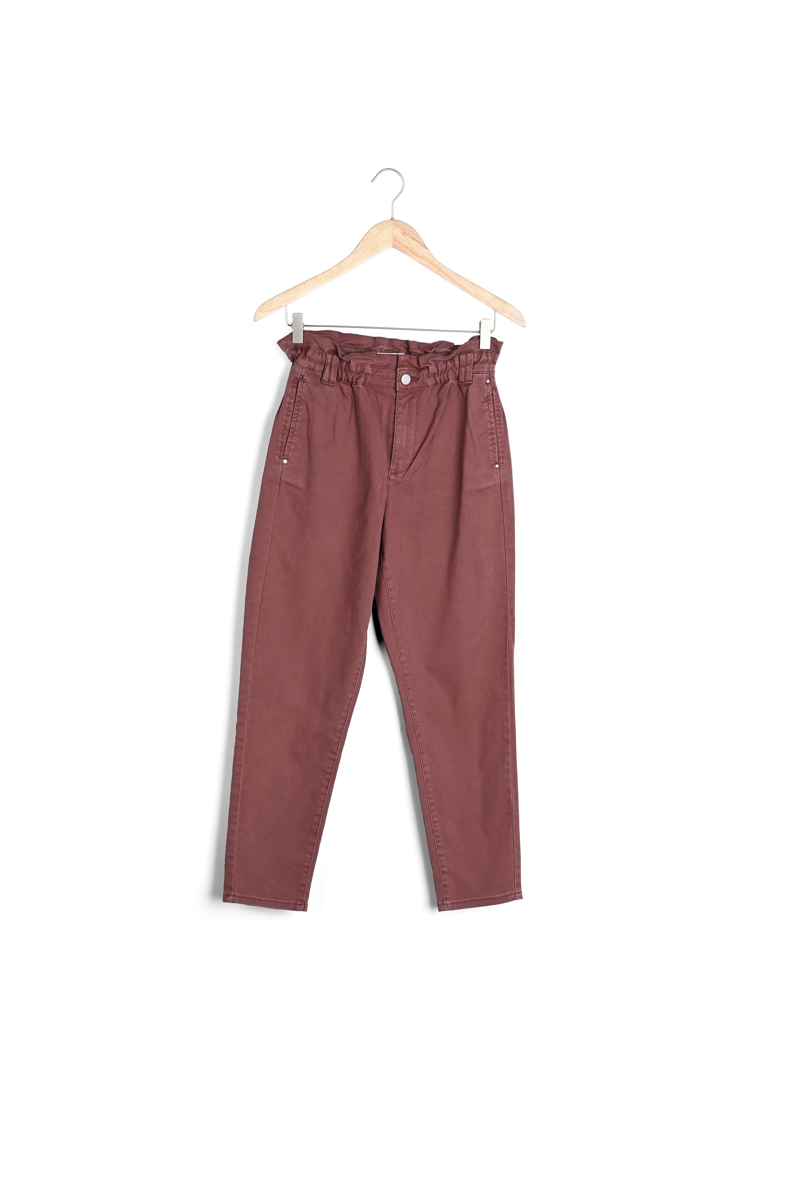 Pantalon paper bag en coton paprika Barbara Faume - seconde main