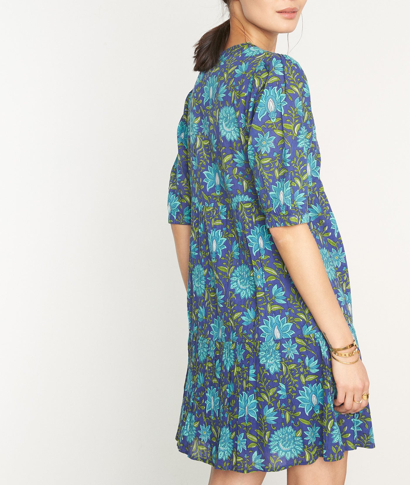 Robe courte imprimé denim brut Madeleine Faume - seconde main