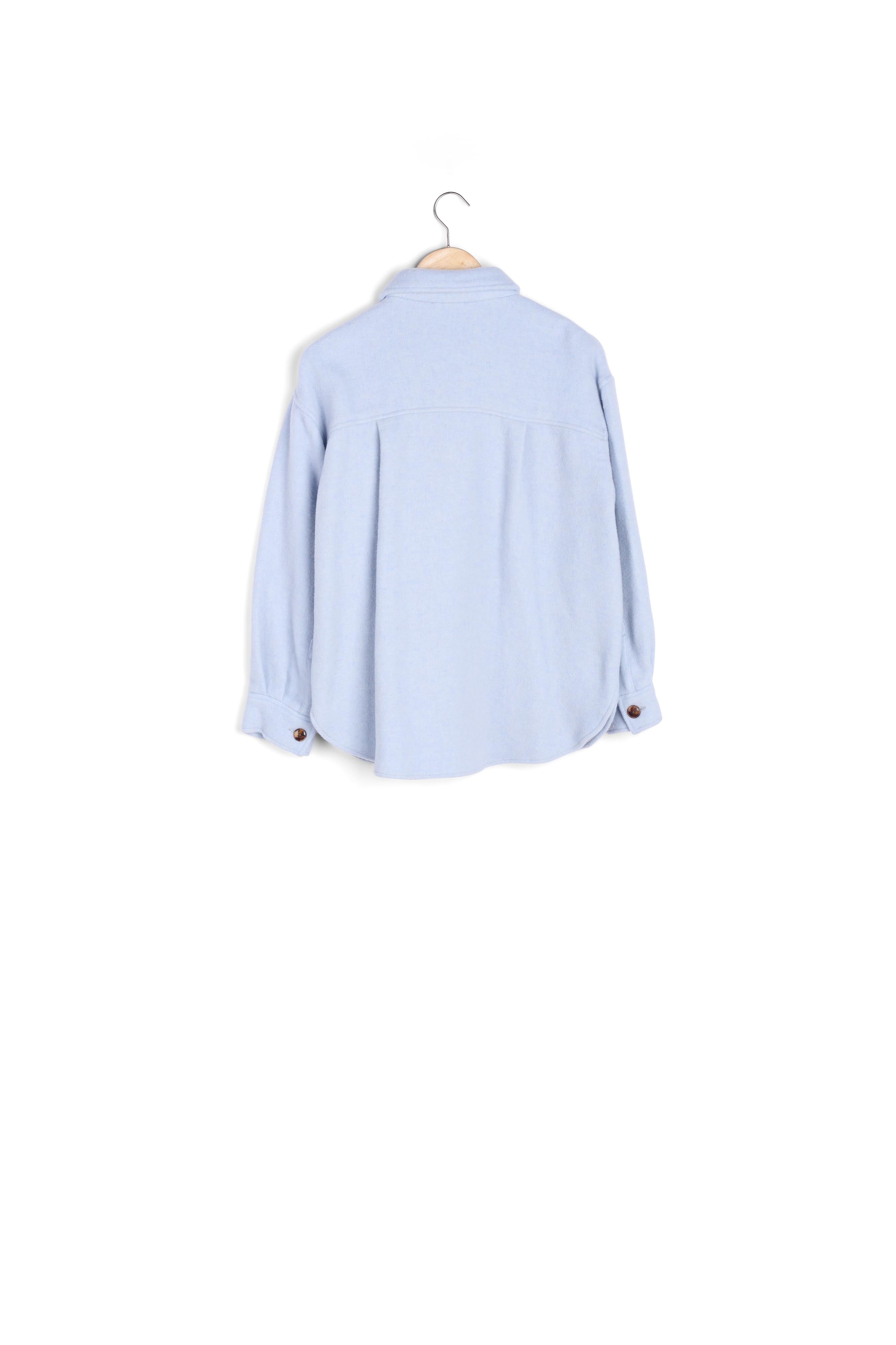 Surchemise en coton et laine XXL bleu ciel Rita Faume - seconde main