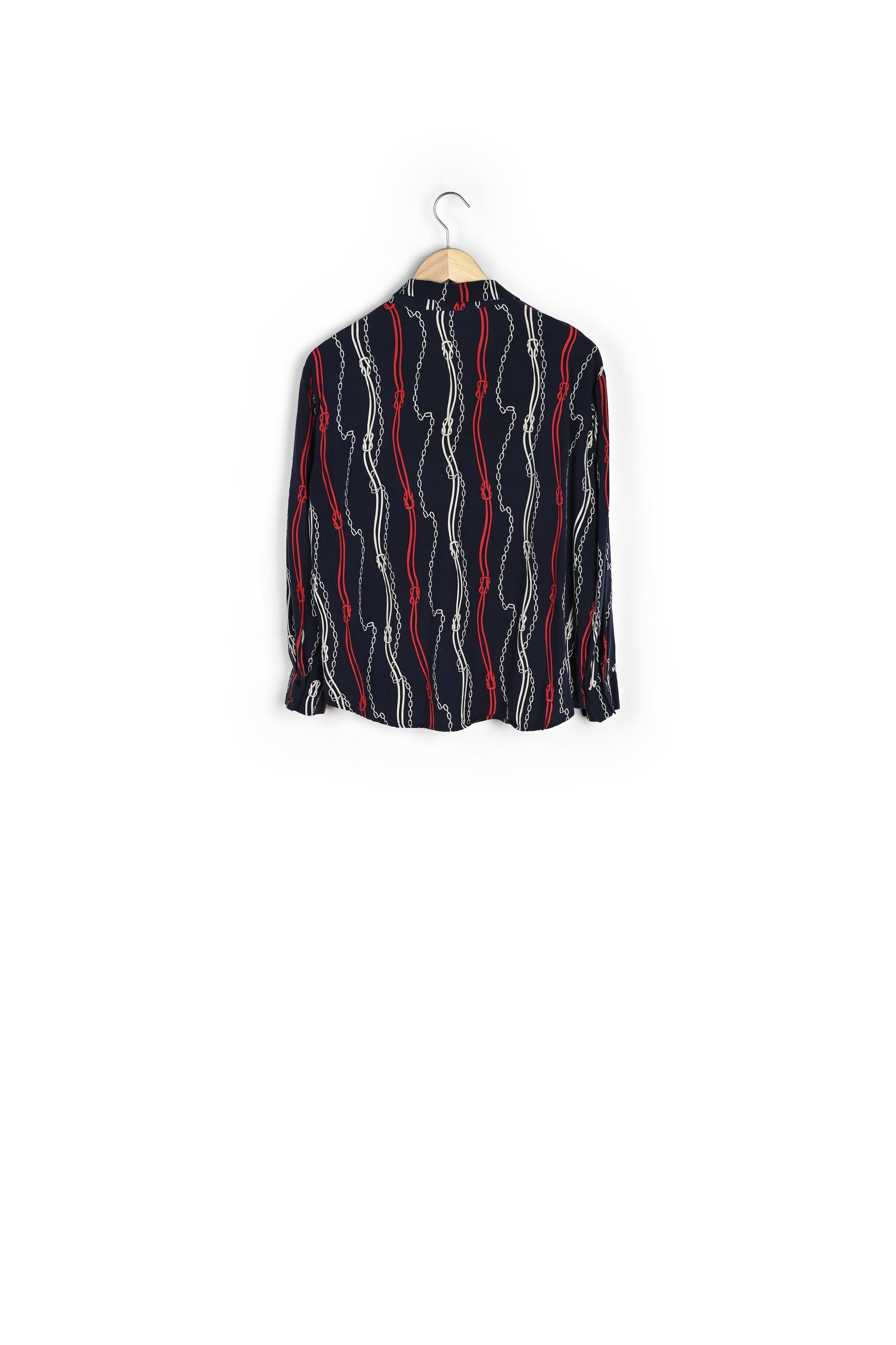 Chemise marine imprimée chaînes Cathleen Faume - seconde main