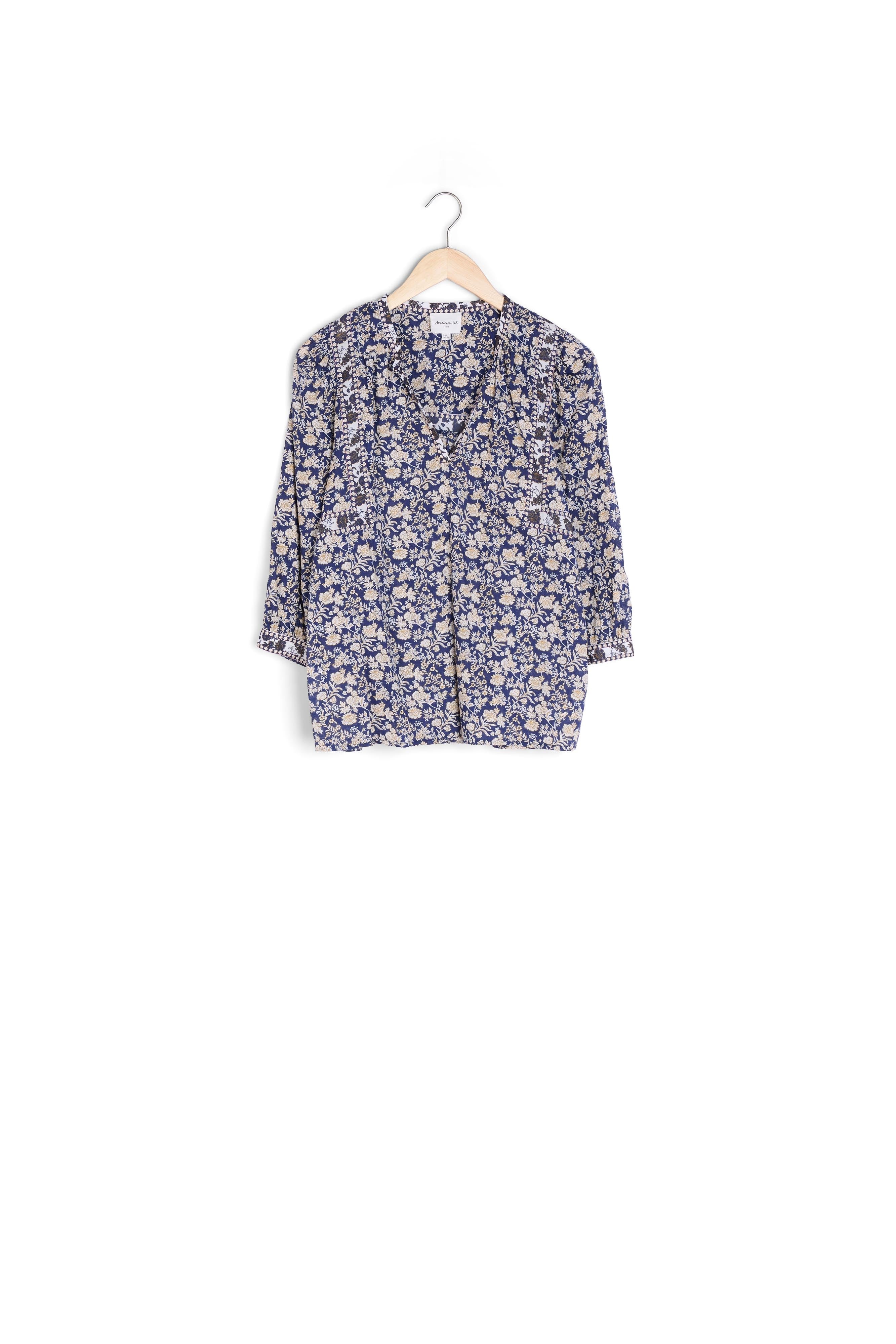 Blouse marine imprimé fleuri Tippi Faume - seconde main