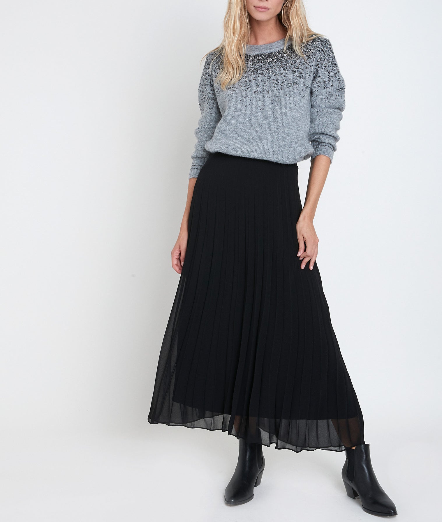 Jupe plissée noire Greta Faume - seconde main