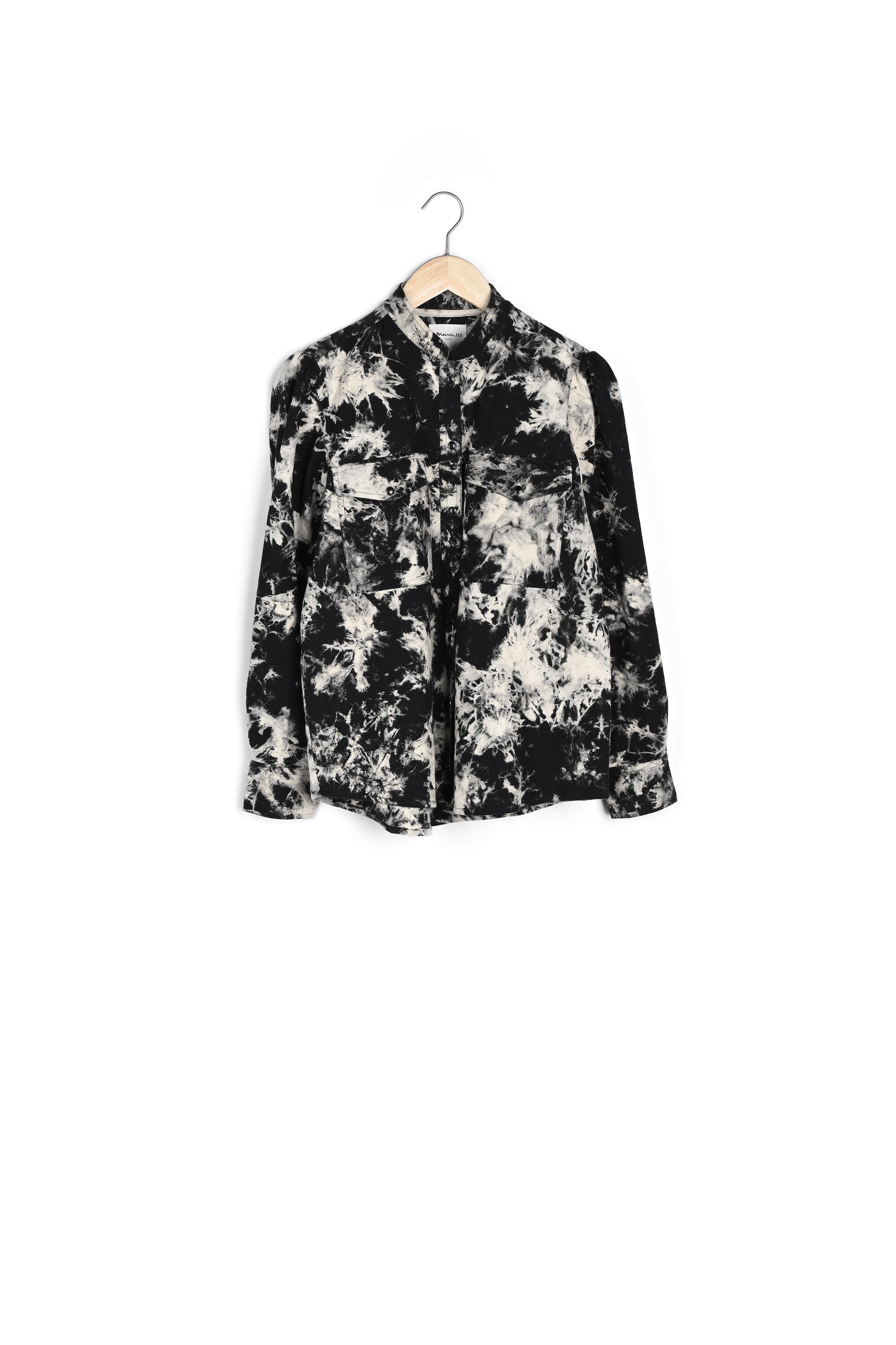 Chemise en coton tie & dye noir et blanc Romy Faume - seconde main