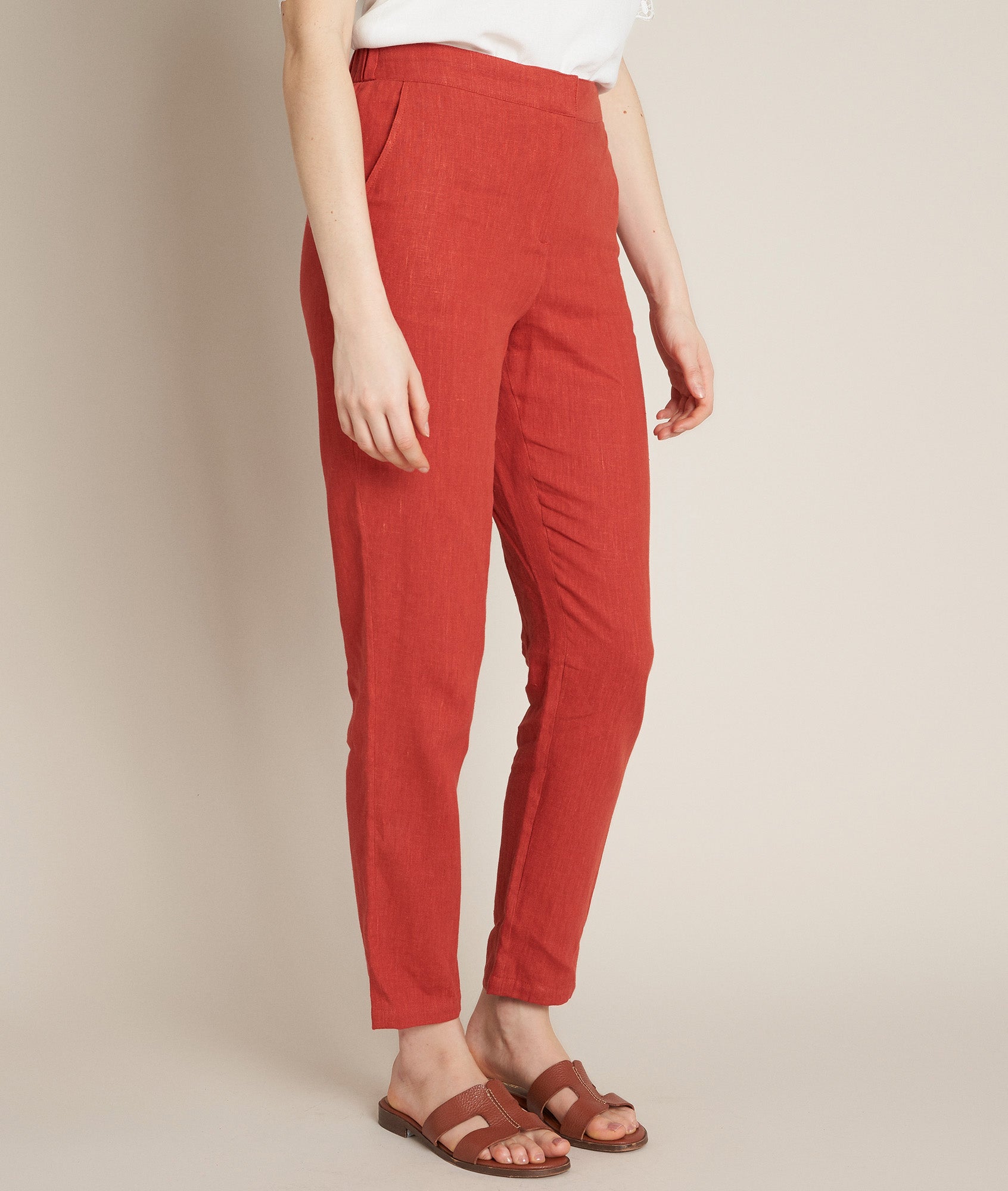 Pantalon cigarette en lin Ilane Faume - seconde main