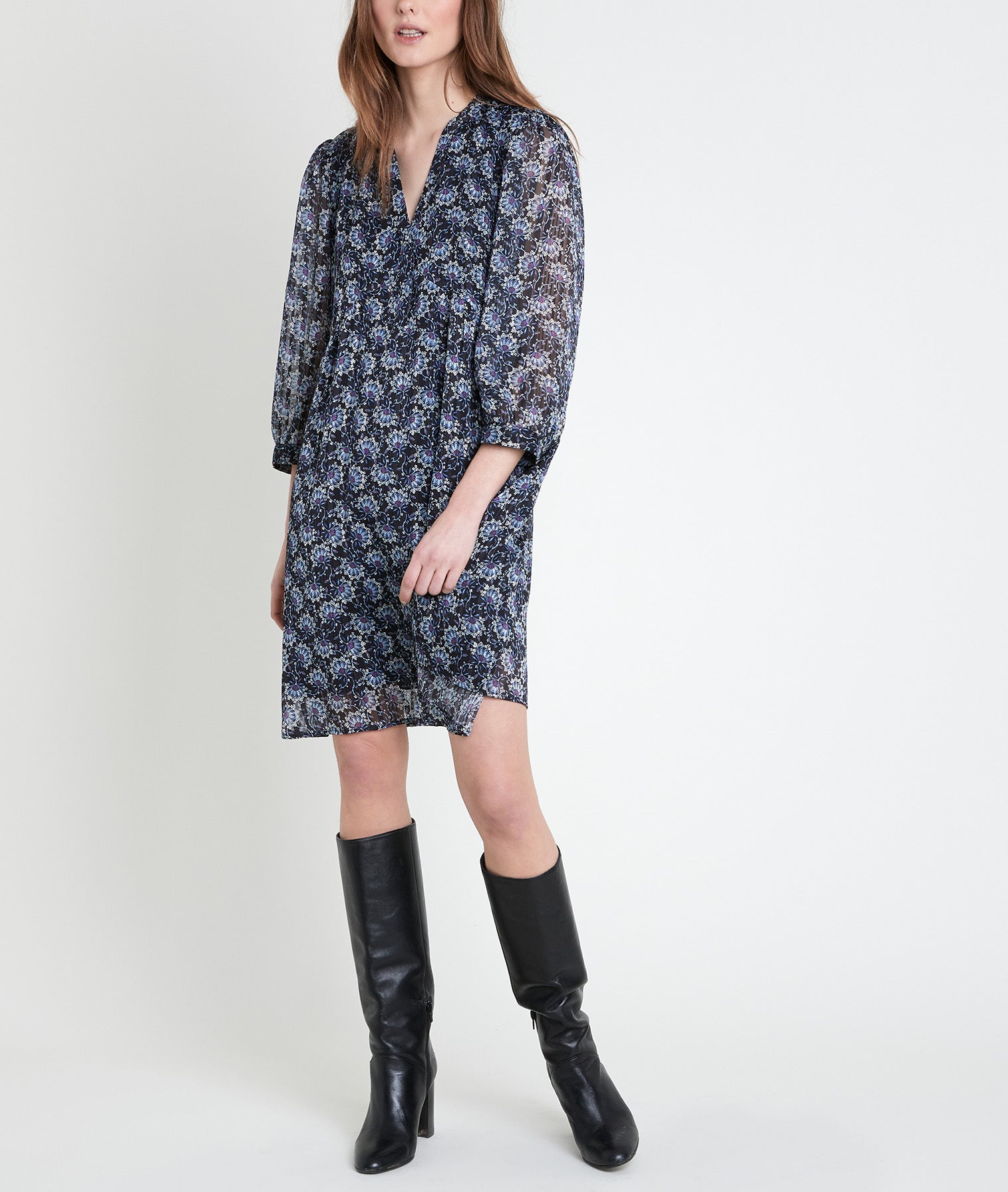 Robe courte imprimée Calypso Faume - seconde main