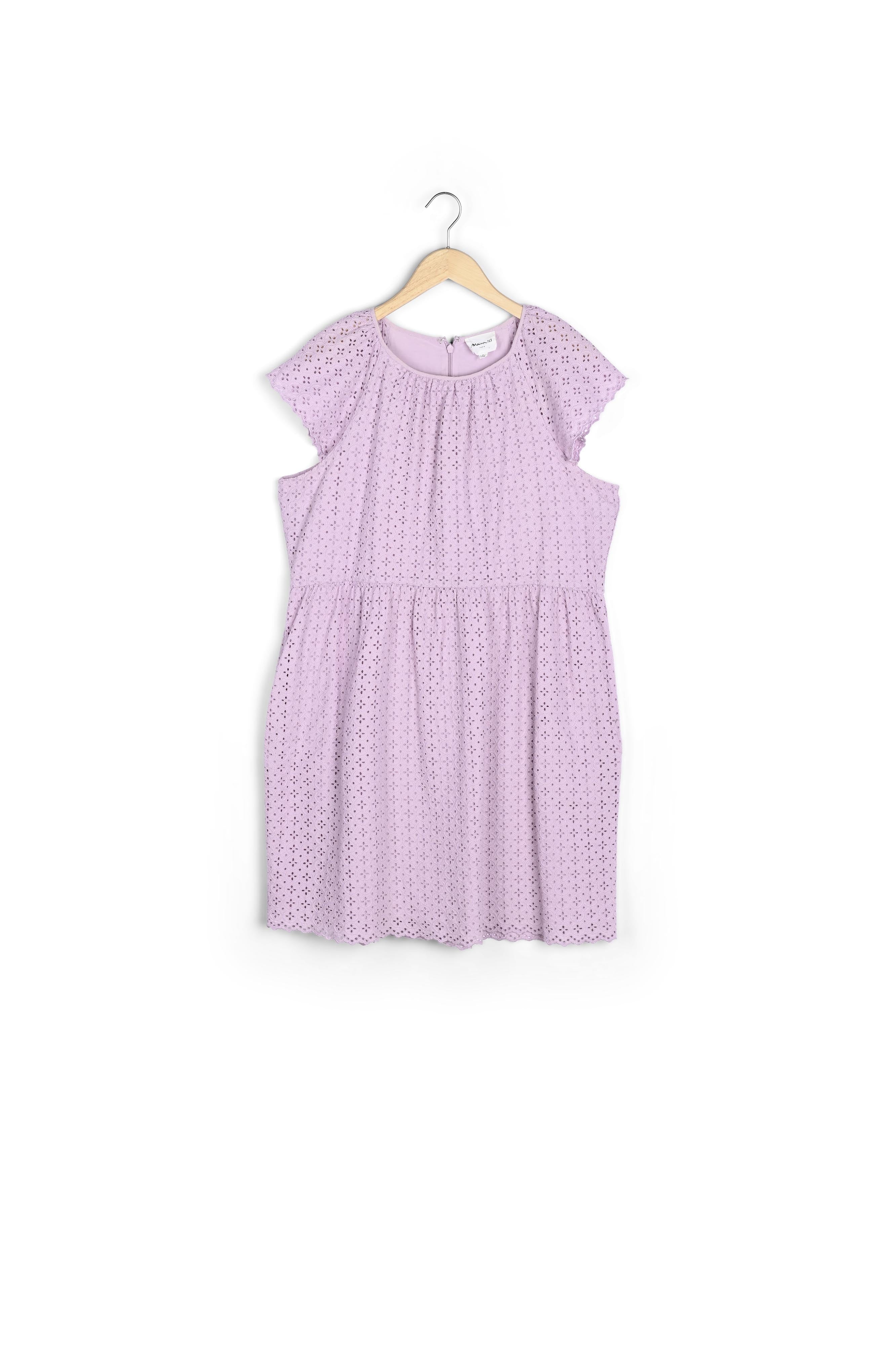 Robe en coton brodée mauve Lilian Faume - seconde main