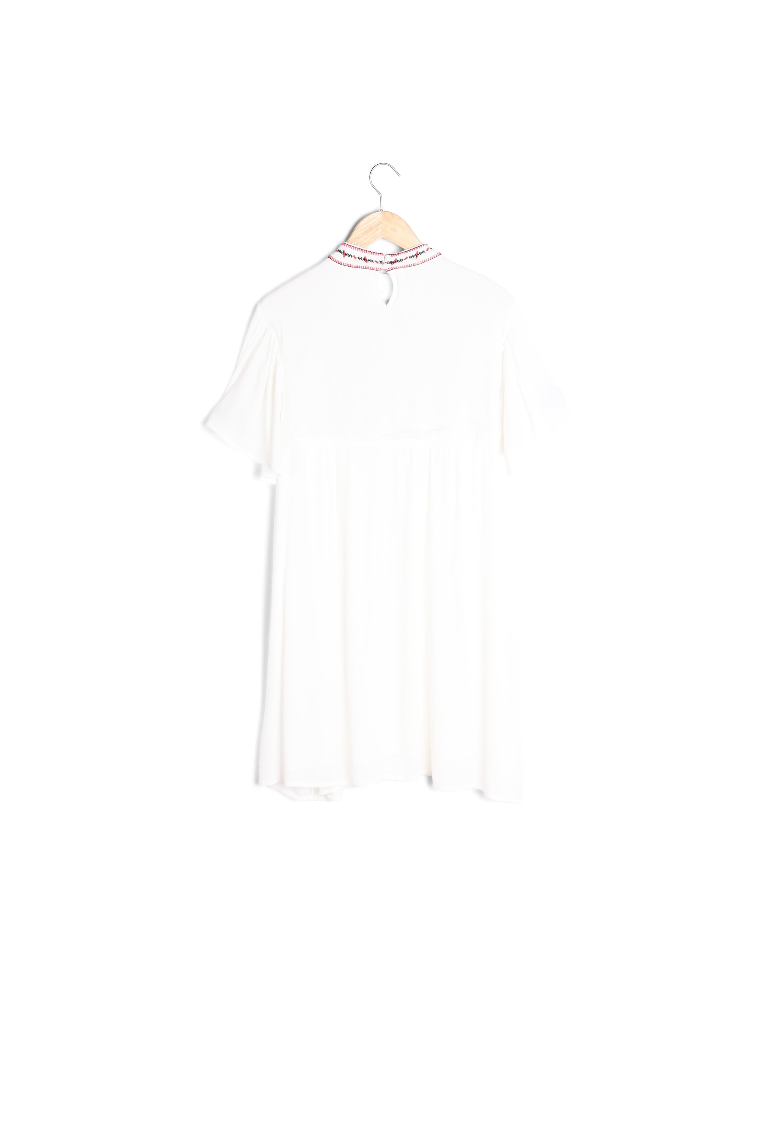 Robe courte brodée blanc Naurene Faume - seconde main