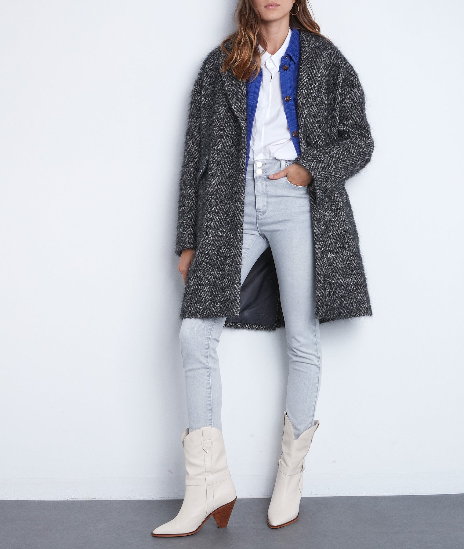 Jean slim en denim gris pâle Nowlan Faume - seconde main