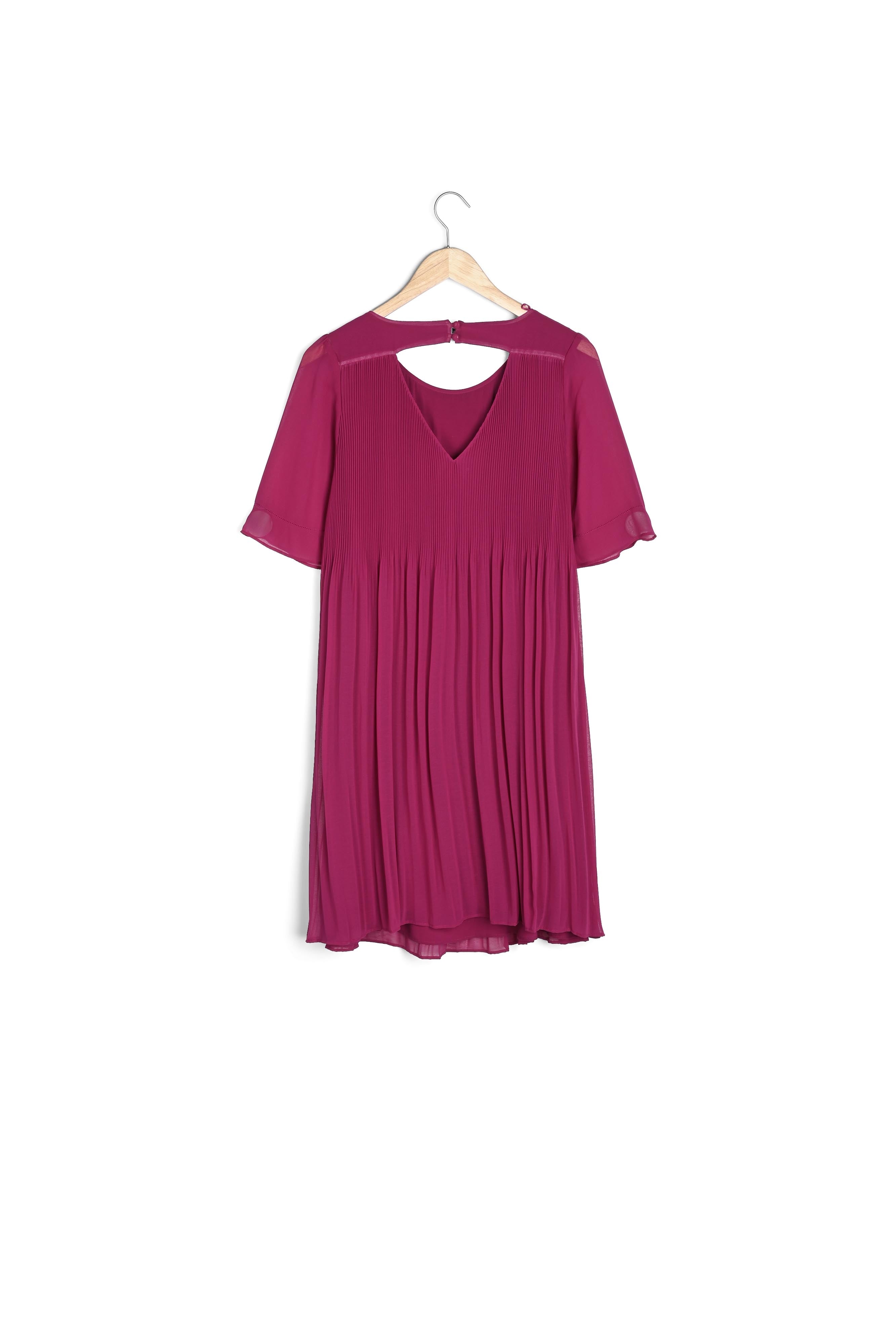 Robe plissée cyclamen Coralia Faume - seconde main