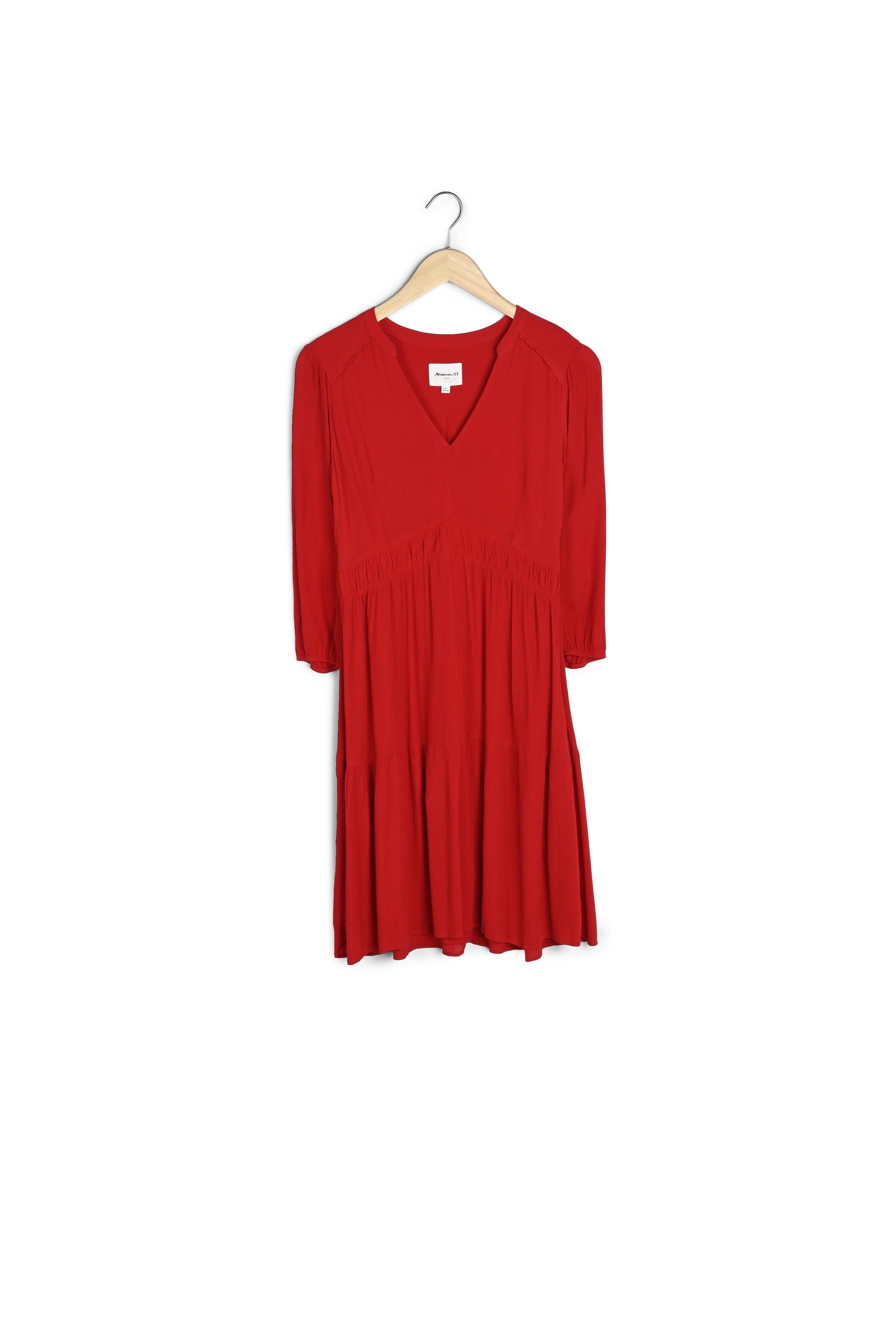 Robe en crêpe rouge Minette Faume - seconde main