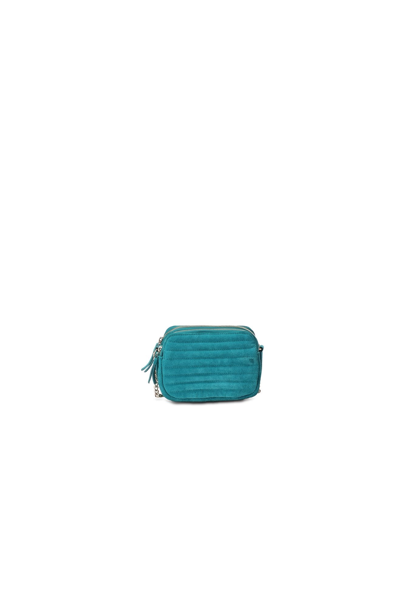 Mini sac matelassé en cuir velours bleu Flavie Faume - seconde main