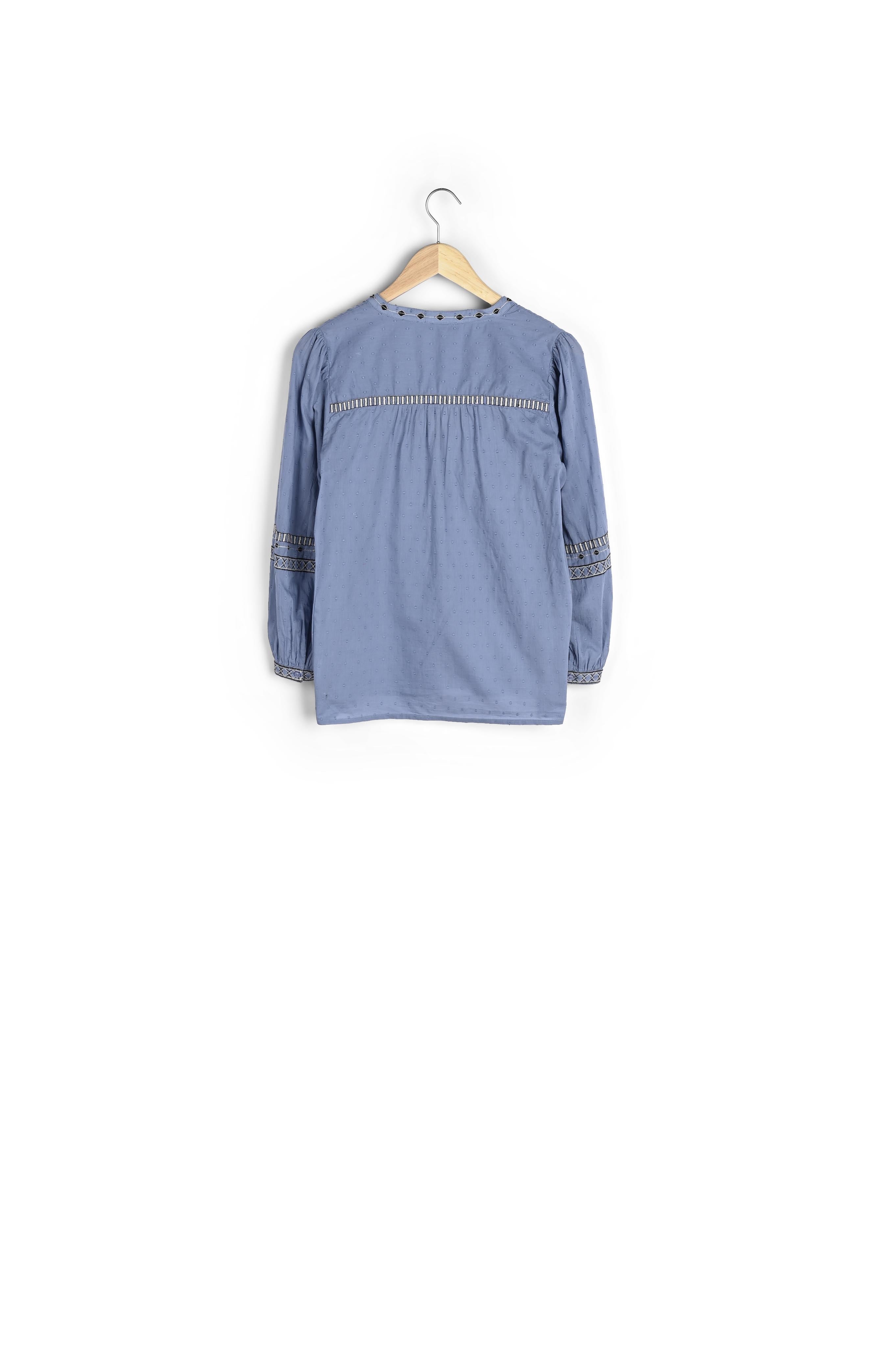 Chemise brodée pure bleached Lison Faume - seconde main