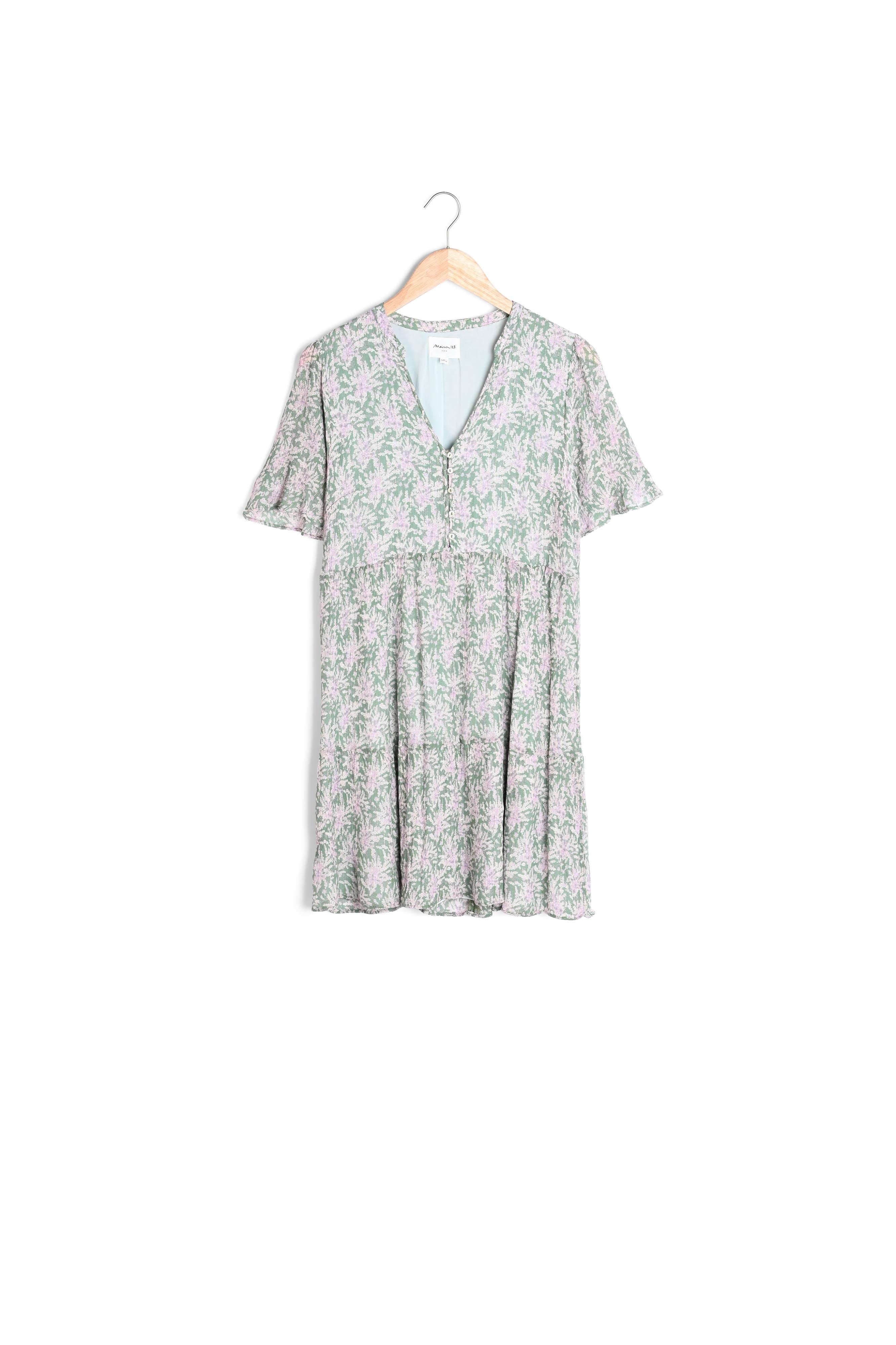 Robe courte imprimée mauve pâle Nara Faume - seconde main