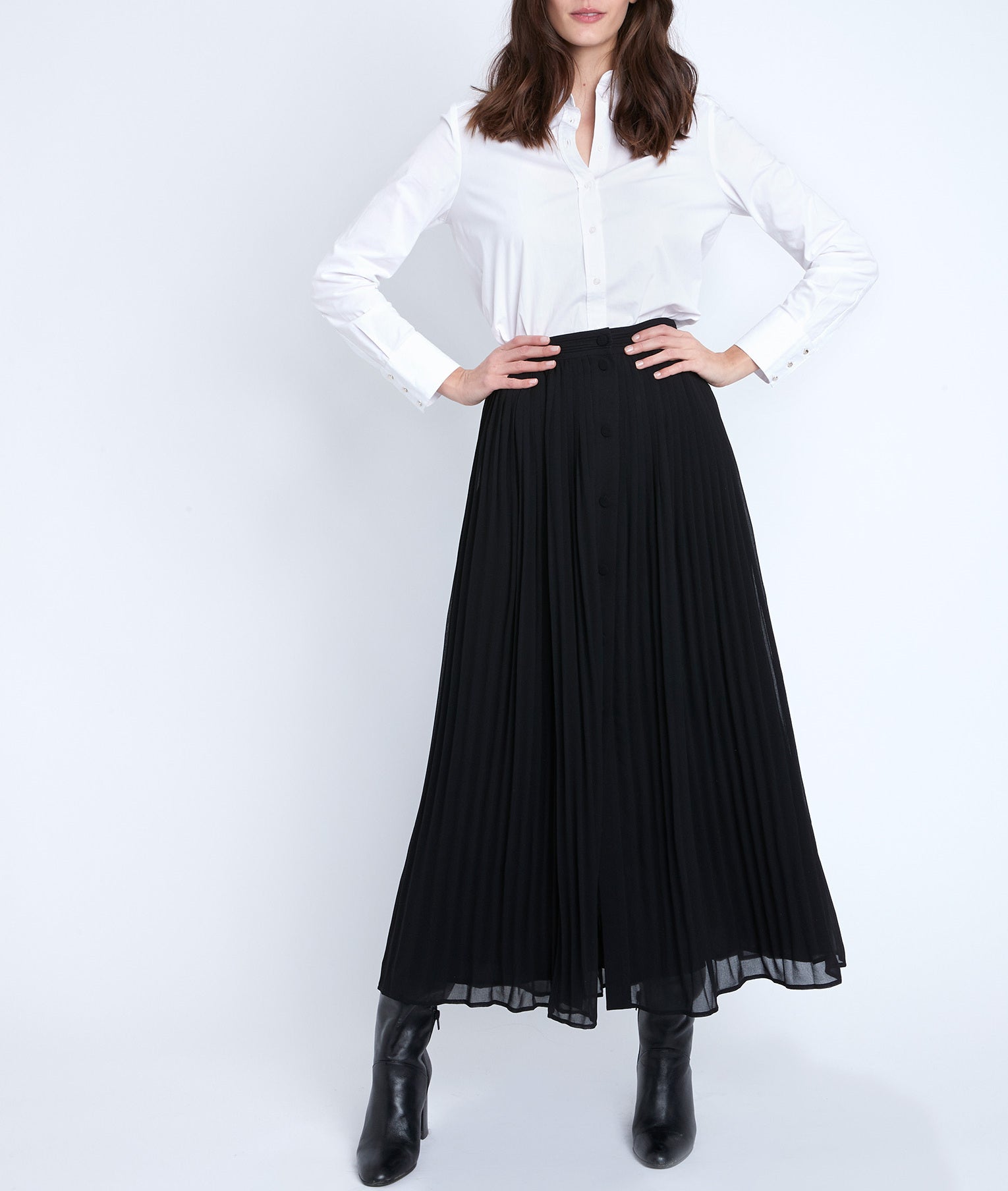 Jupe plissée noire Eva Faume - seconde main