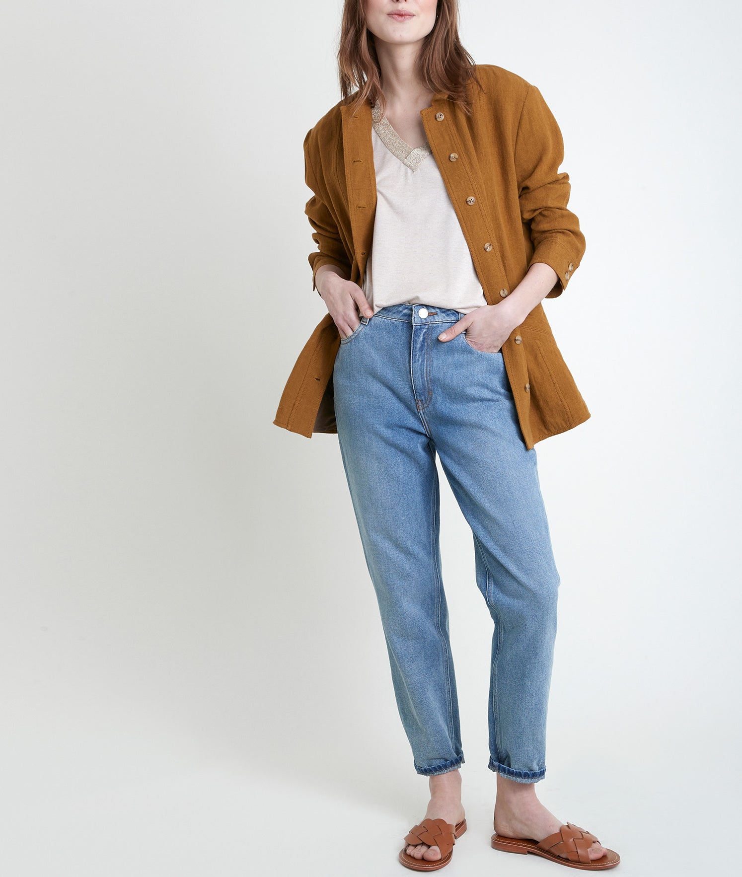 Veste en lin bronze Paolita Faume - seconde main