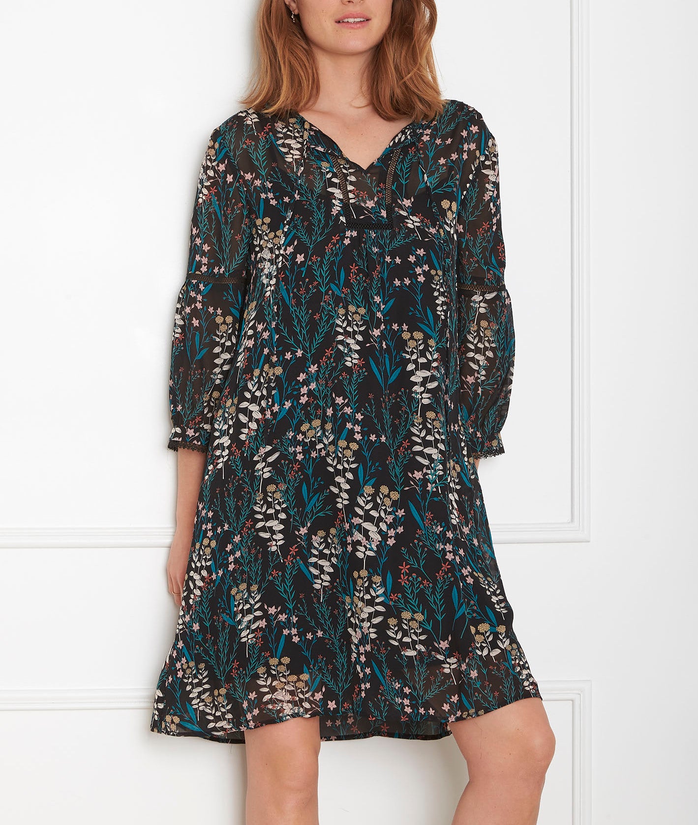 Robe noire imprimé fleuri Lava Faume - seconde main