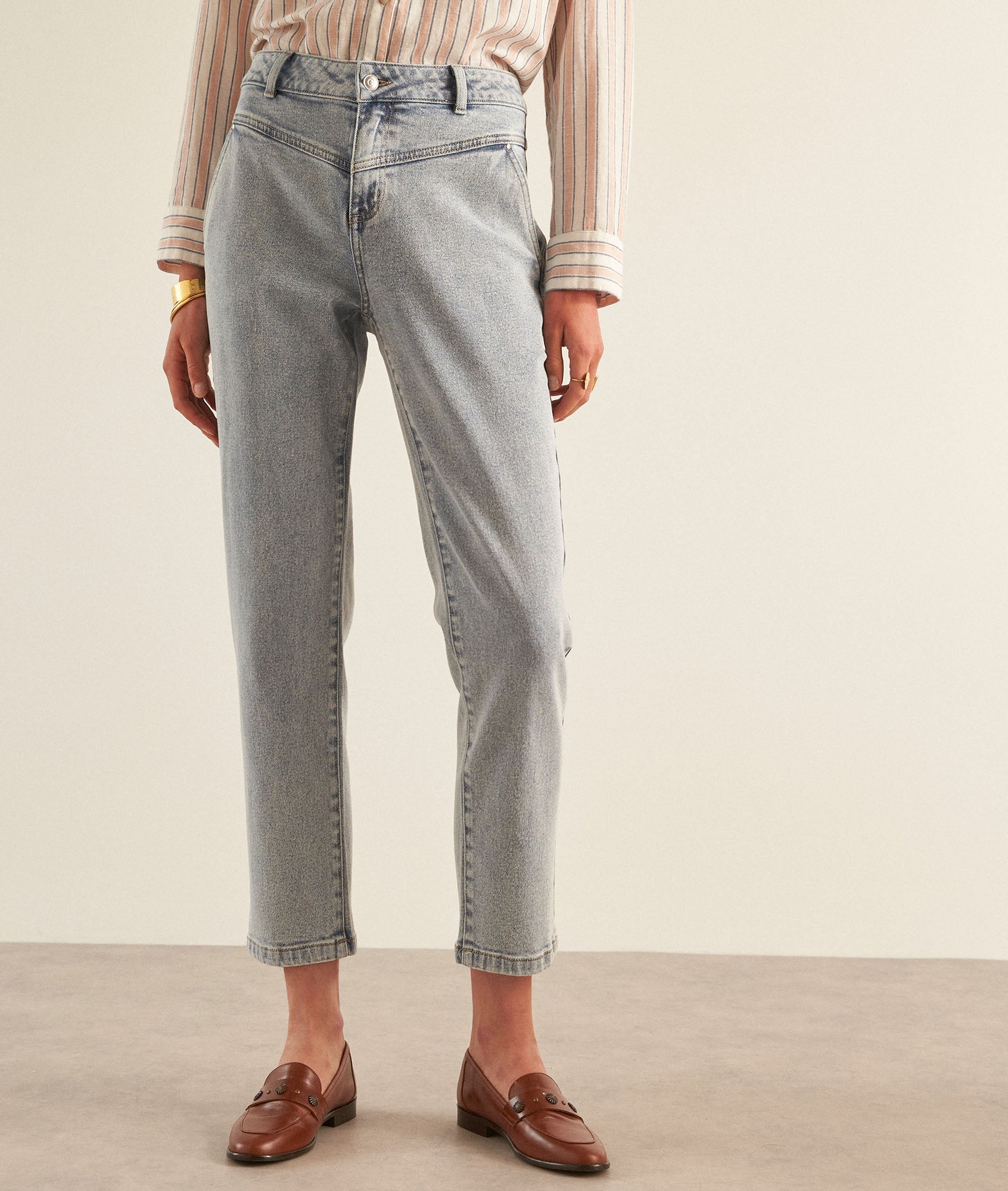 Jean taille haute en denim pure bleach Paloma Faume - seconde main