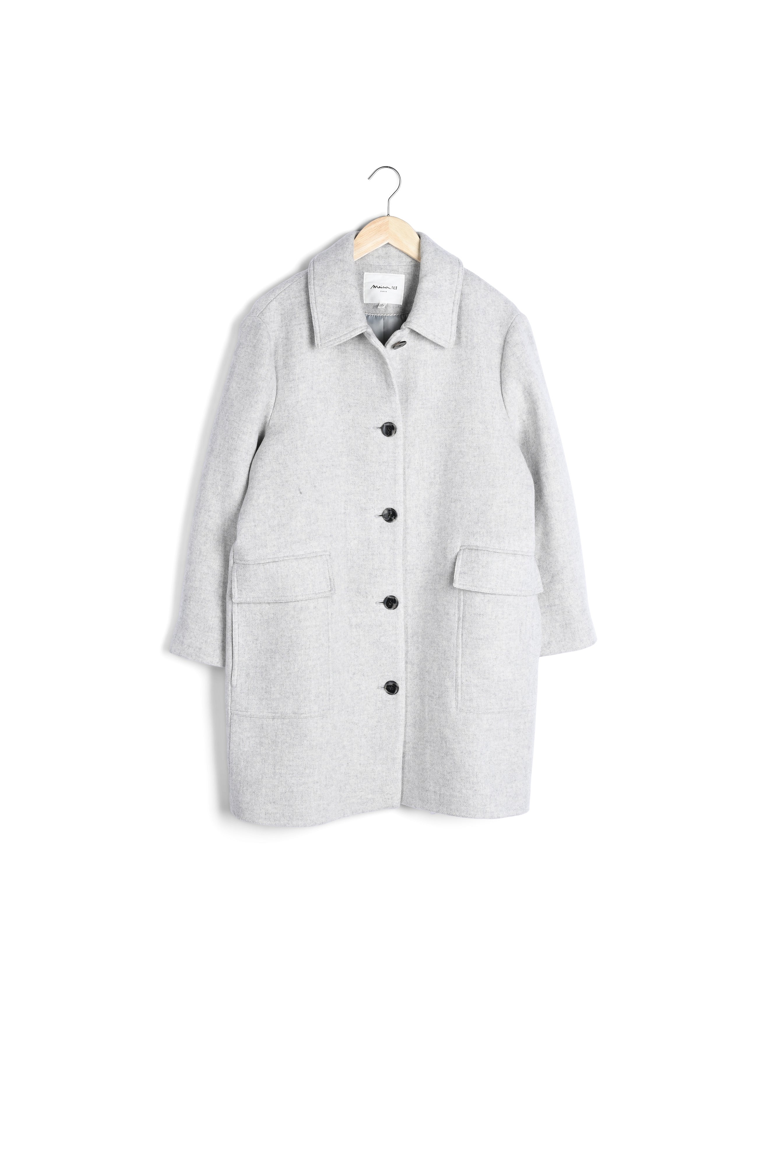 Manteau caban en laine gris clair Layton Faume - seconde main