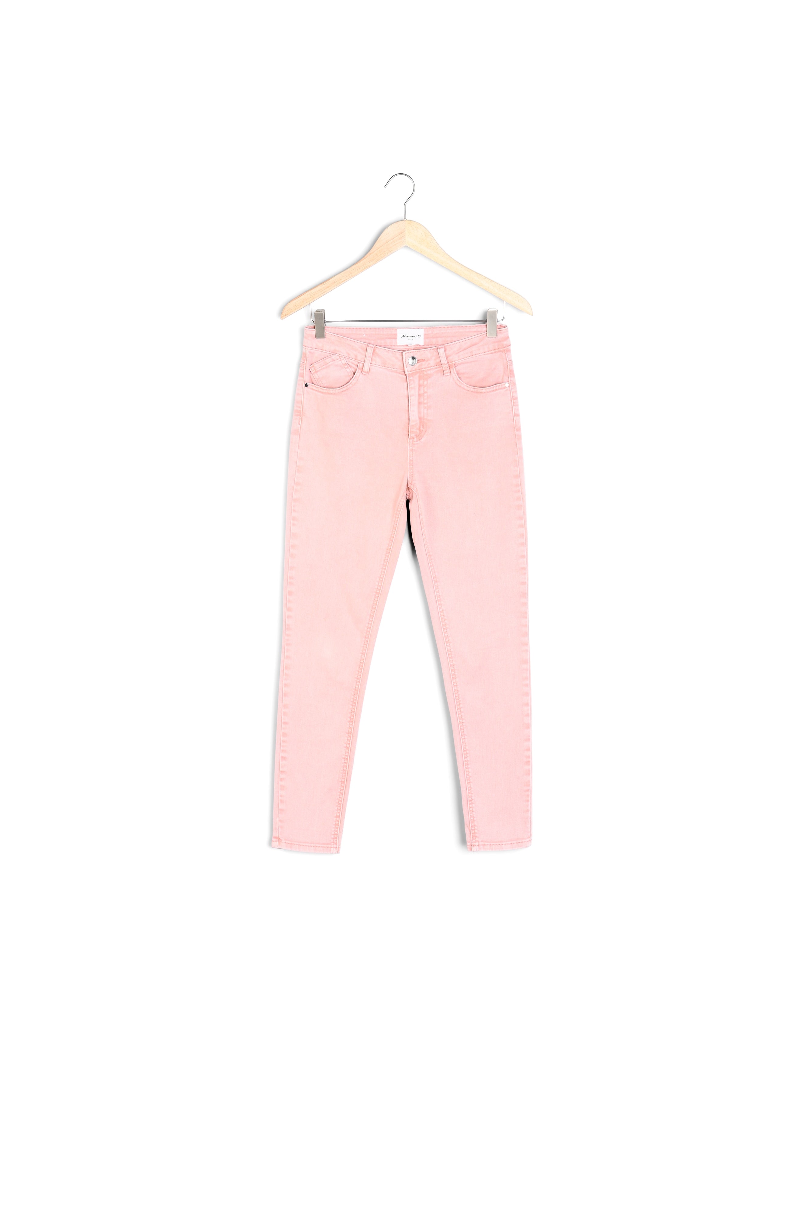 Jean slim en coton rose délavé Nicky Faume - seconde main