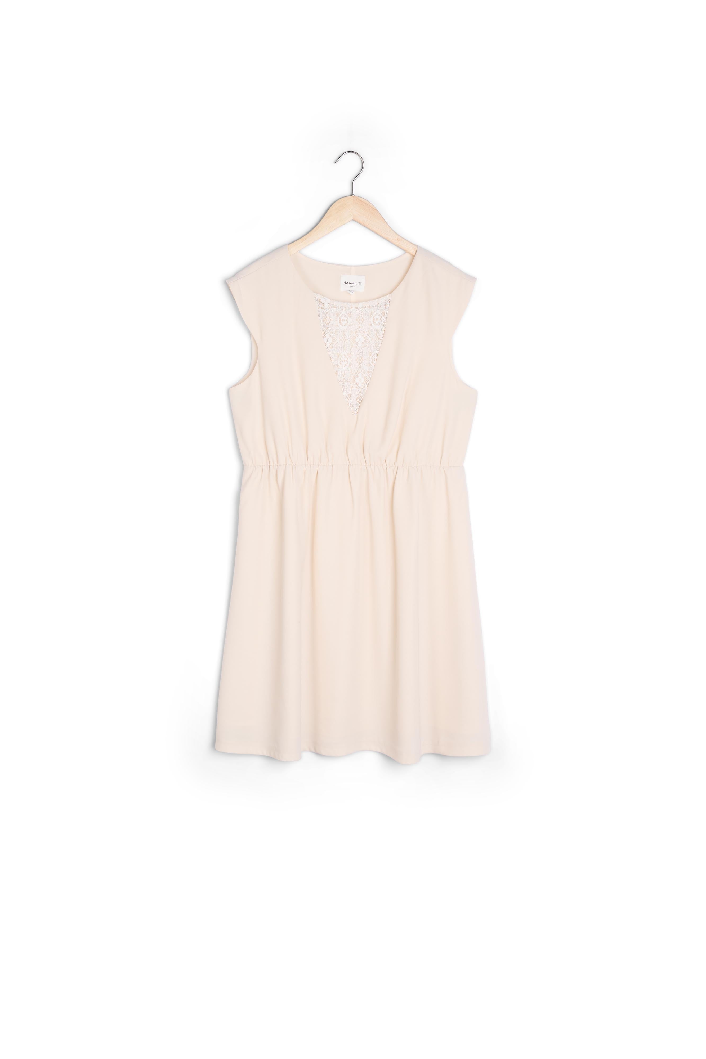 Robe patineuse avec dentelle écrue Saya Faume - seconde main